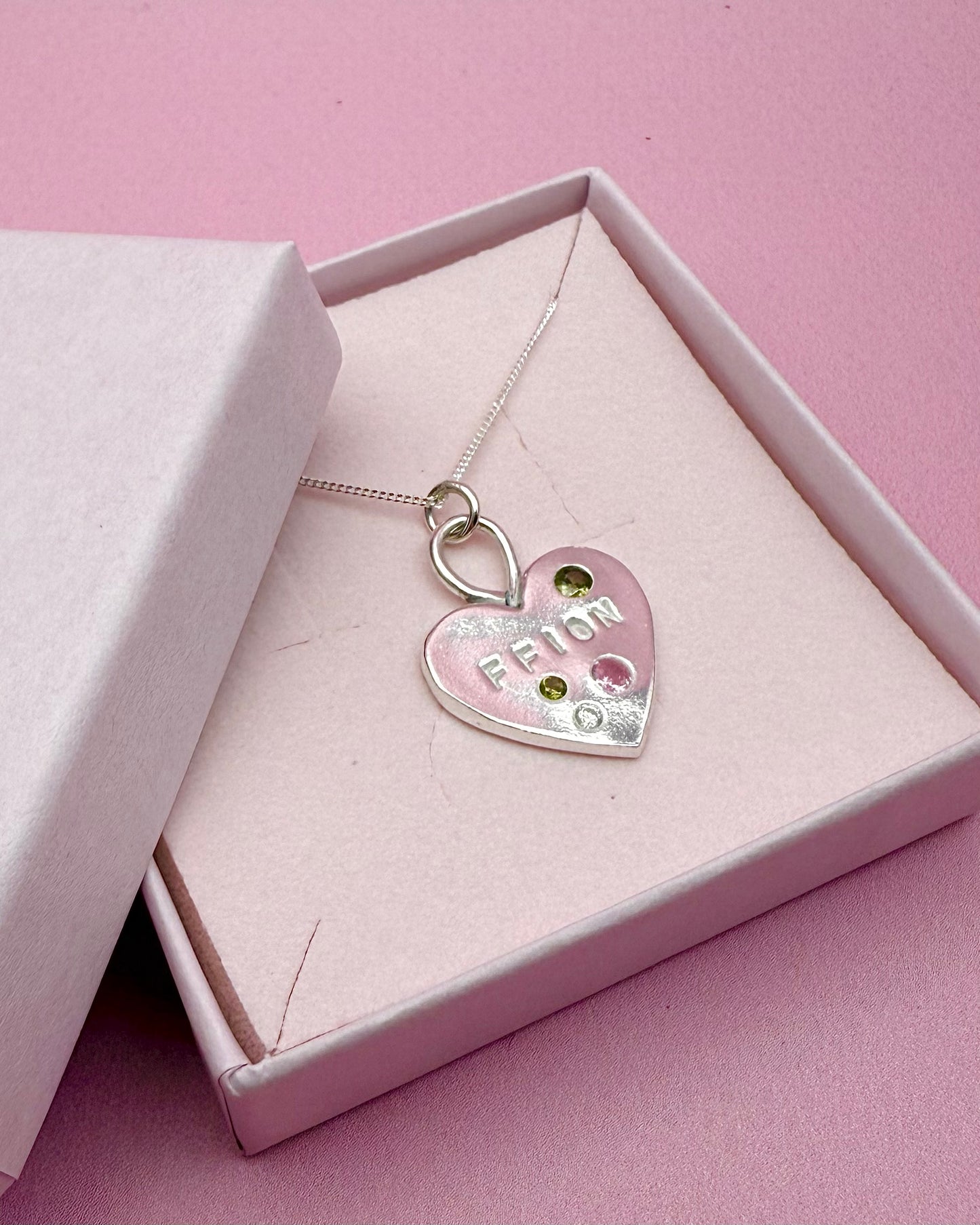 (Made to order) Calon Cymraeg - Solid Silver with Cubic Zirconia