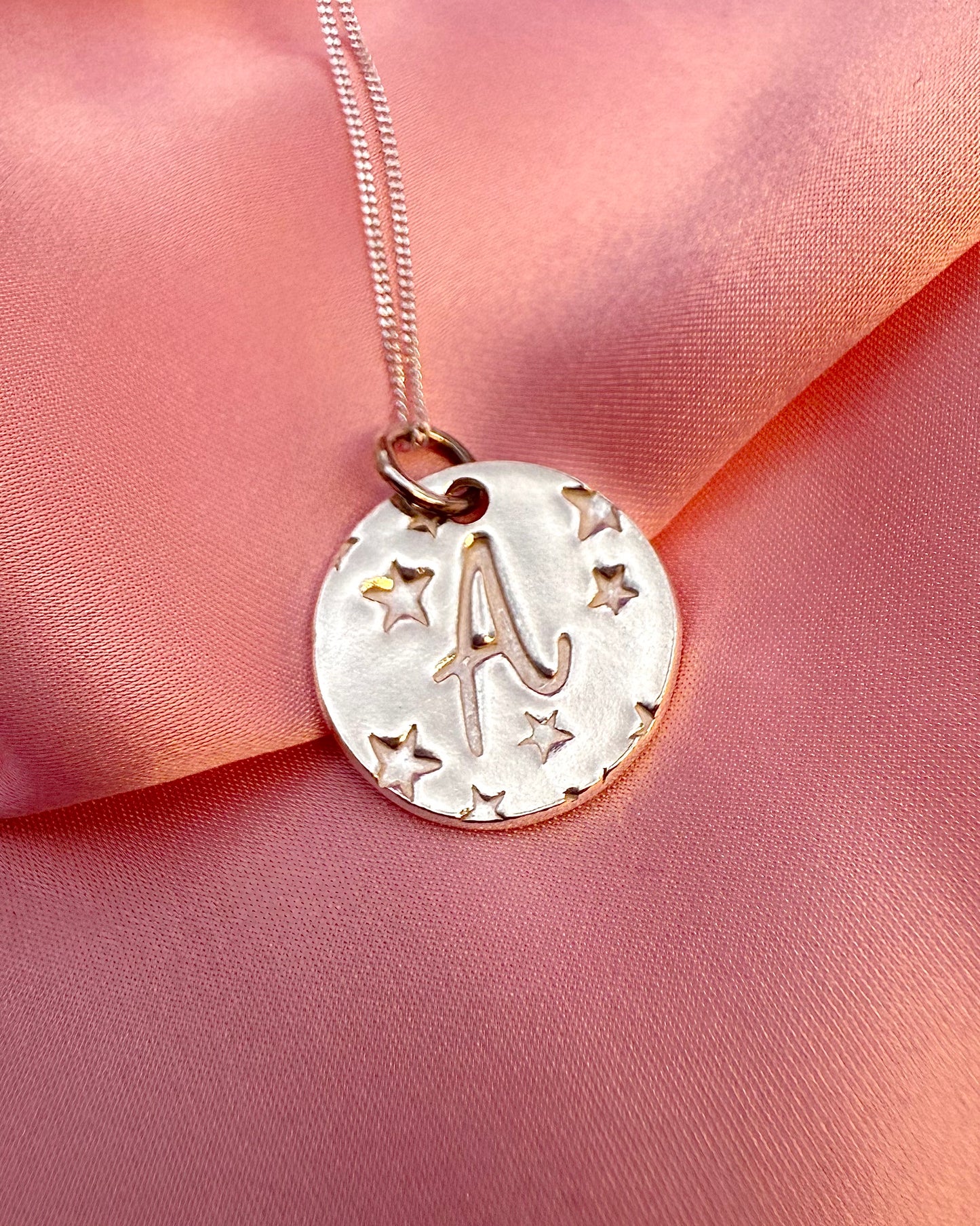 (Made to order) Seren Initial Pendant - Solid Fine Silver