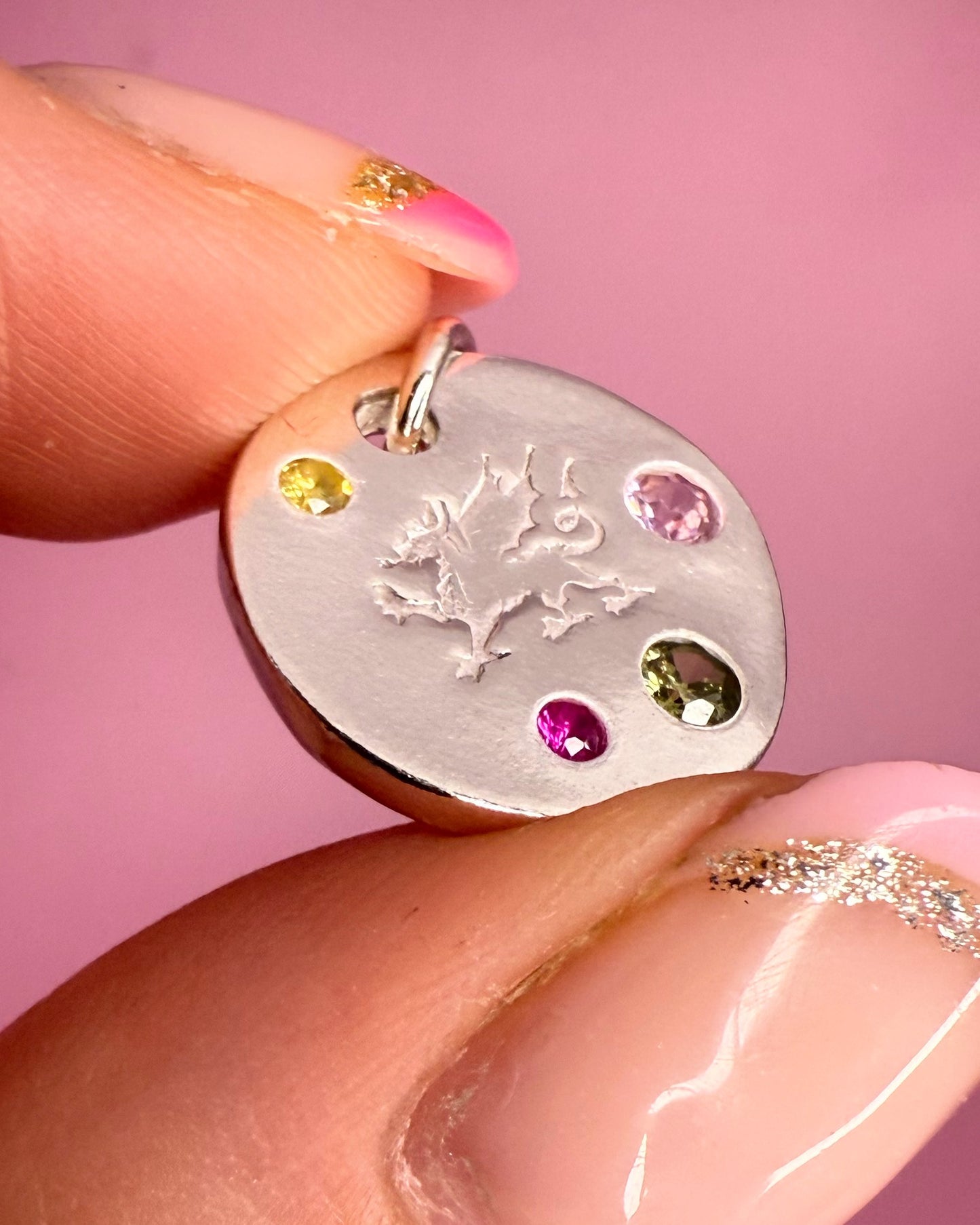 (Made to order) Welsh Dragon Necklace - Solid Silver With Cubic Zirconia