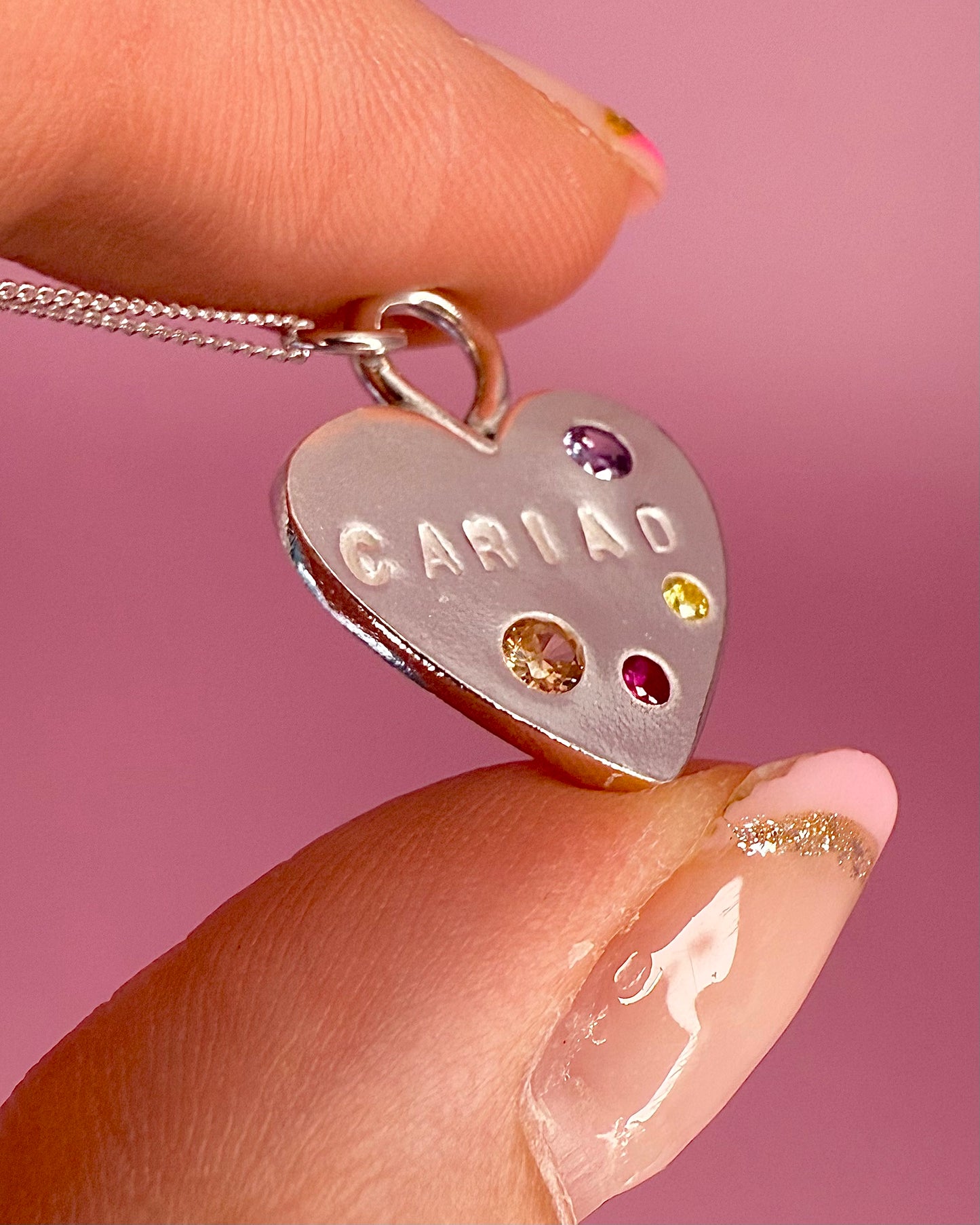 (Made to order) Calon Cymraeg - Solid Silver with Cubic Zirconia