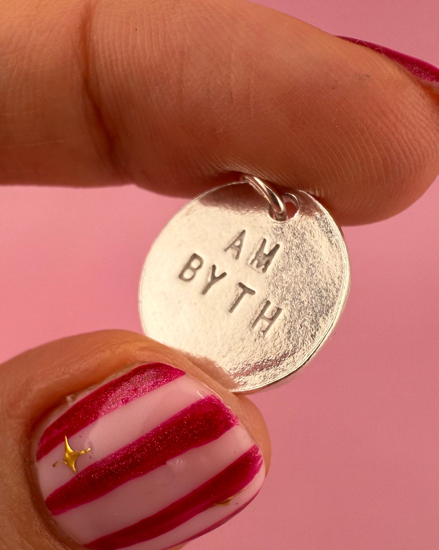 (Made to order) Seren Initial Necklace - Solid Fine Silver with Cubic Zirconia Gemstones