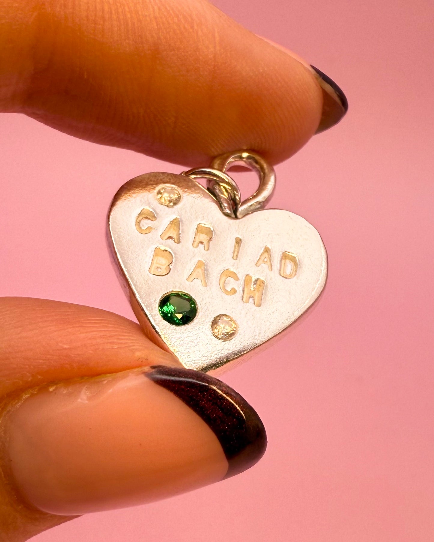 (Made to order) Calon Cymraeg - Solid Silver with Cubic Zirconia