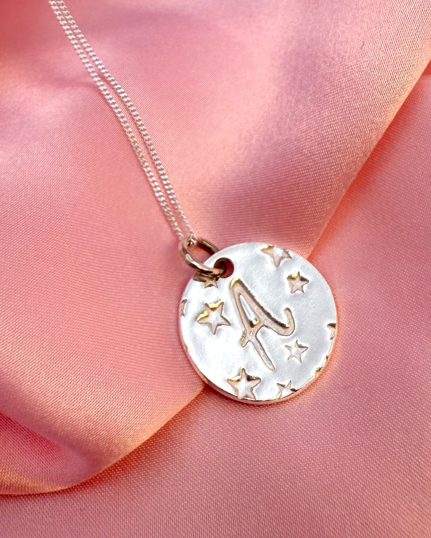 (Made to order) Seren Initial Pendant - Solid Fine Silver