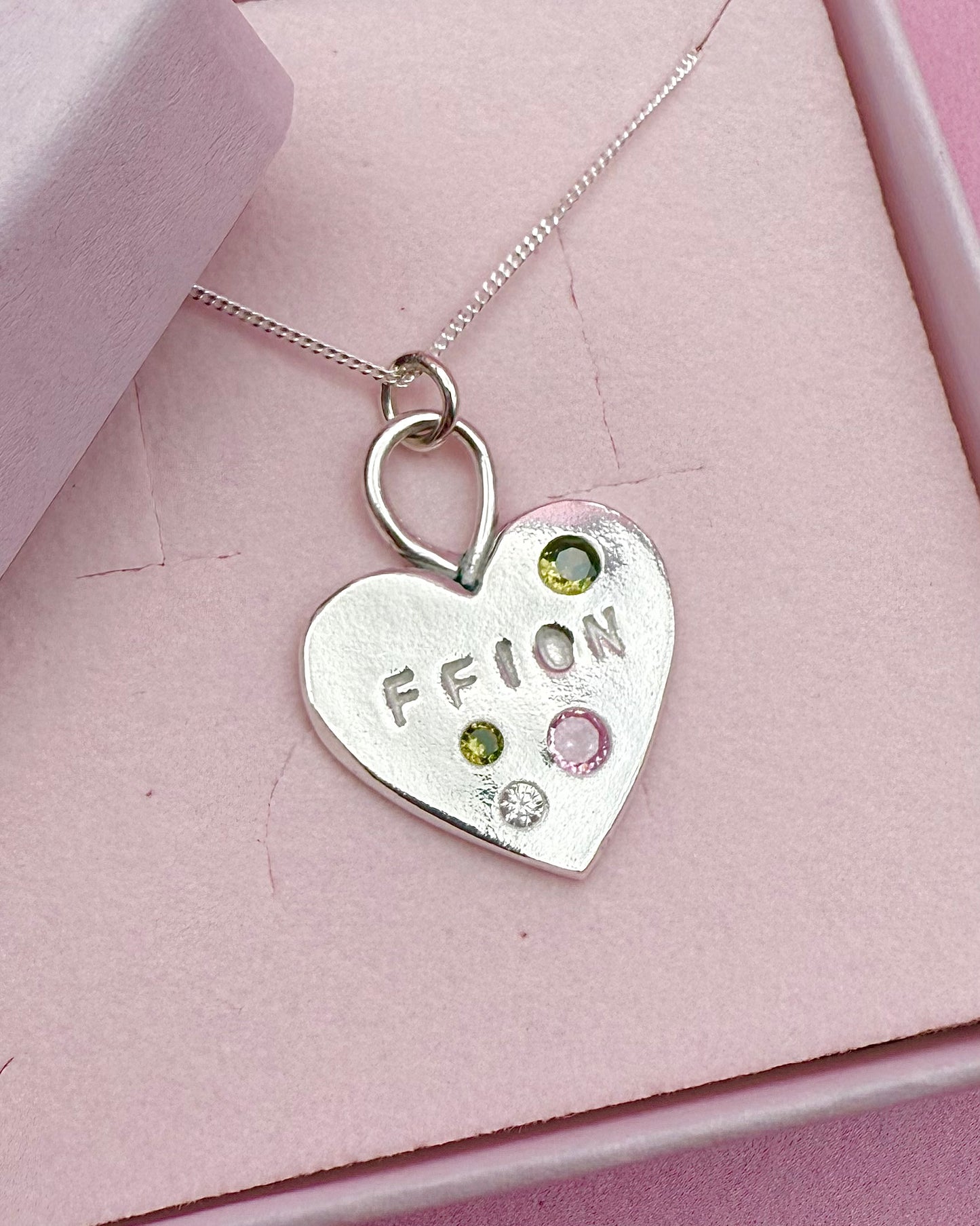 (Made to order) Calon Cymraeg - Solid Silver with Cubic Zirconia