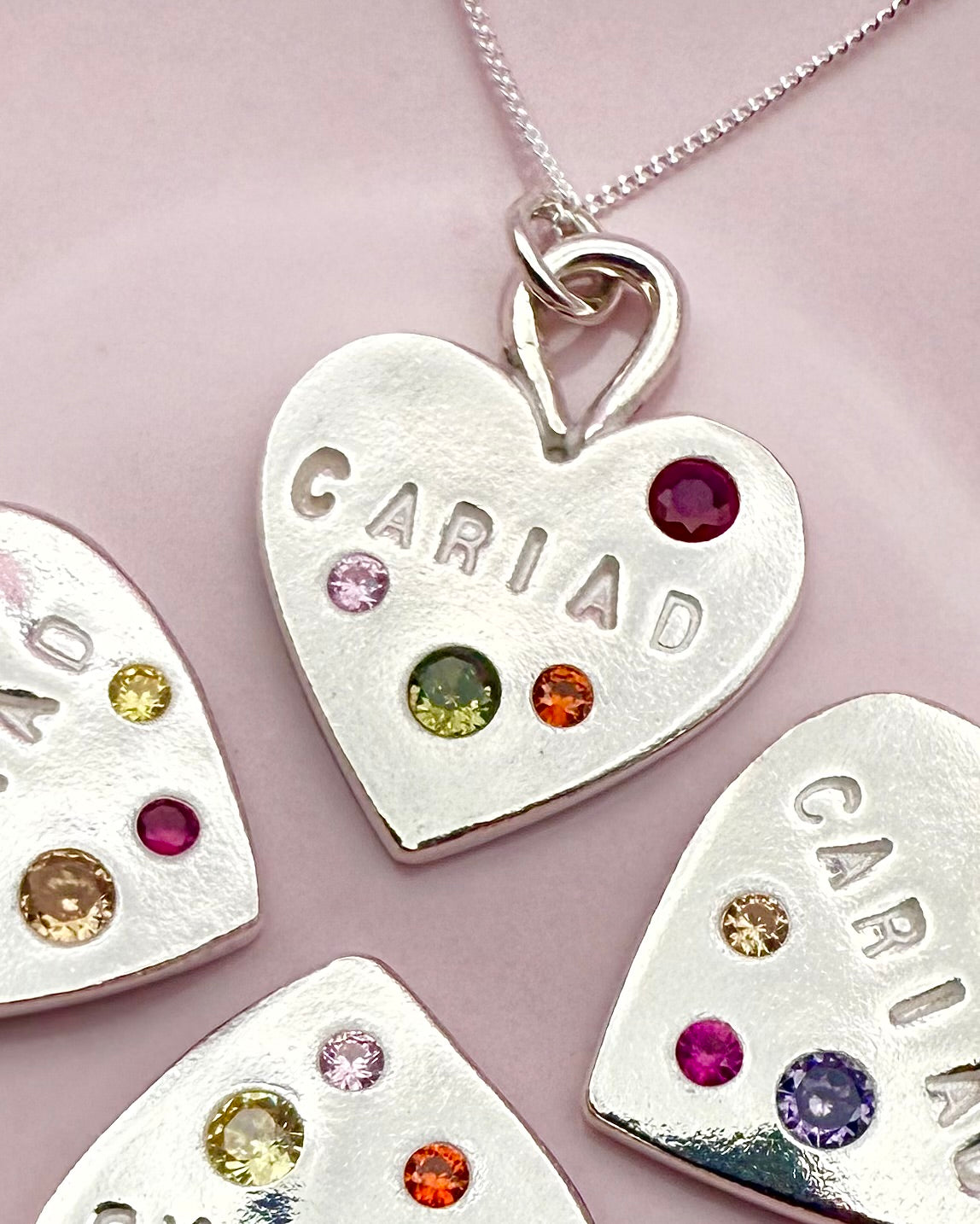 (Made to order) Calon Cymraeg - Solid Silver with Cubic Zirconia