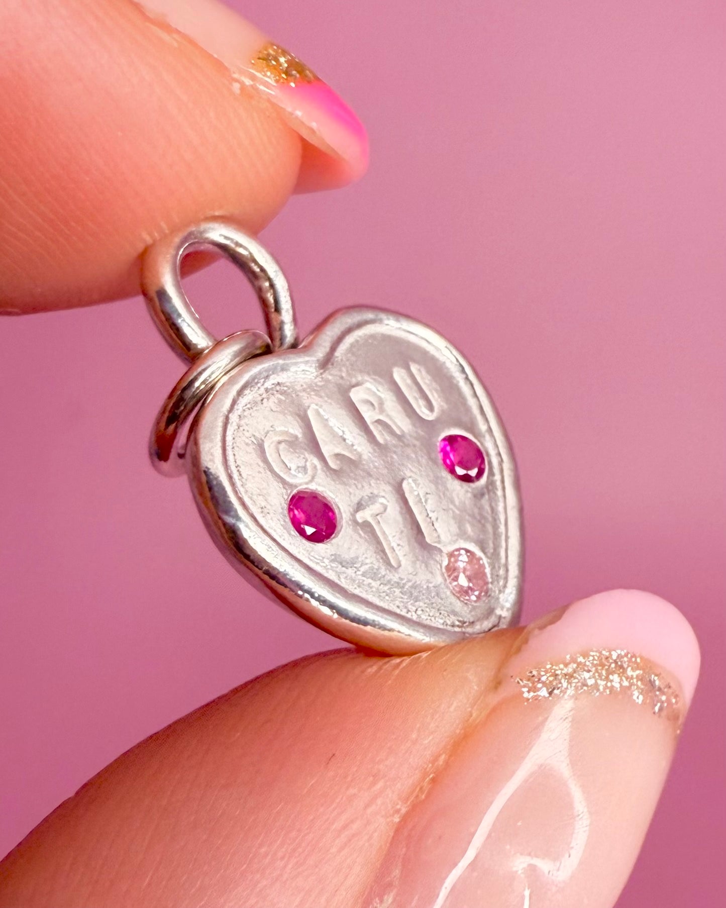 (Made to order) Sweetheart necklace - Solid Silver with Cubic Zirconia