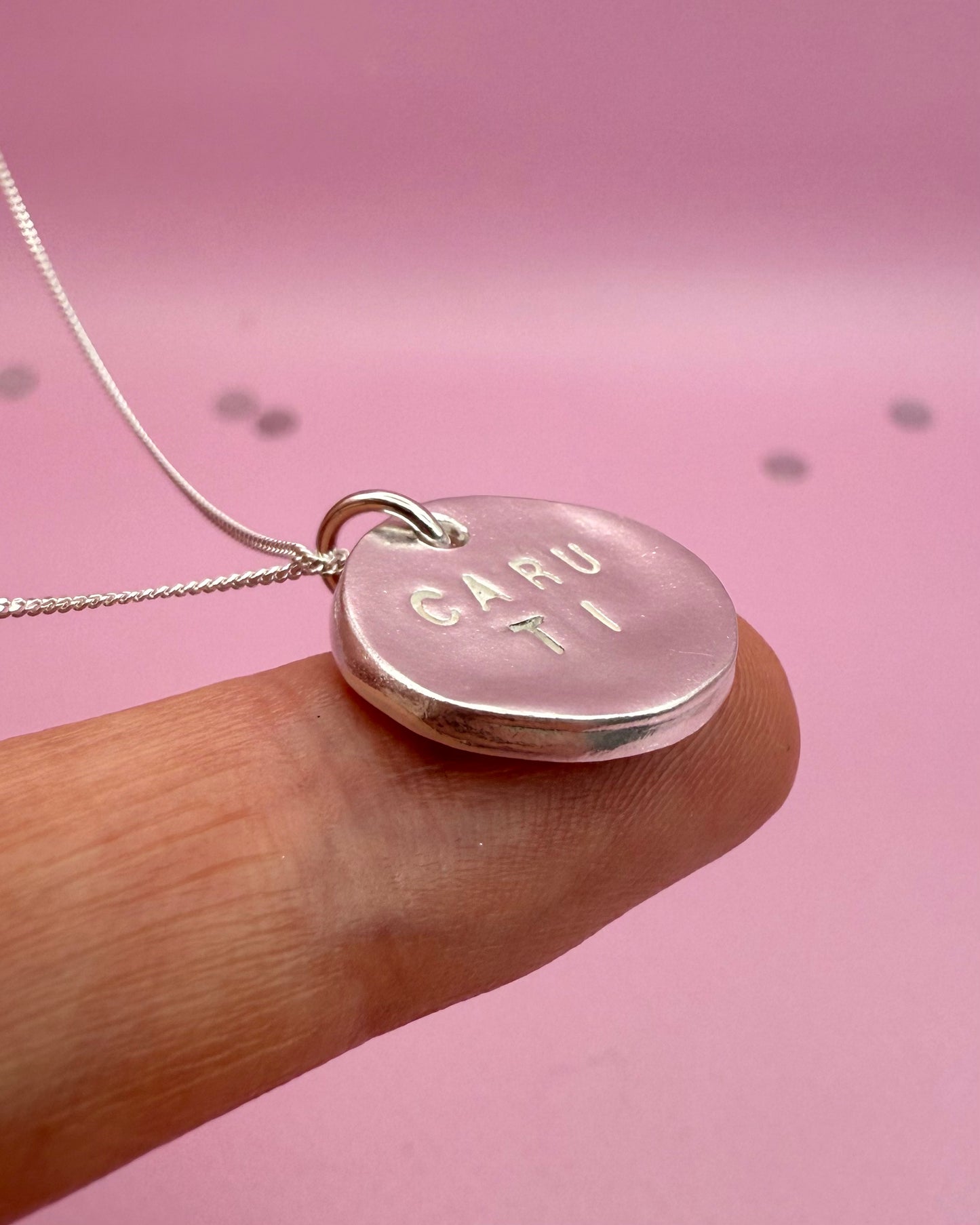(Made to order) Seren Initial Pendant - Solid Fine Silver