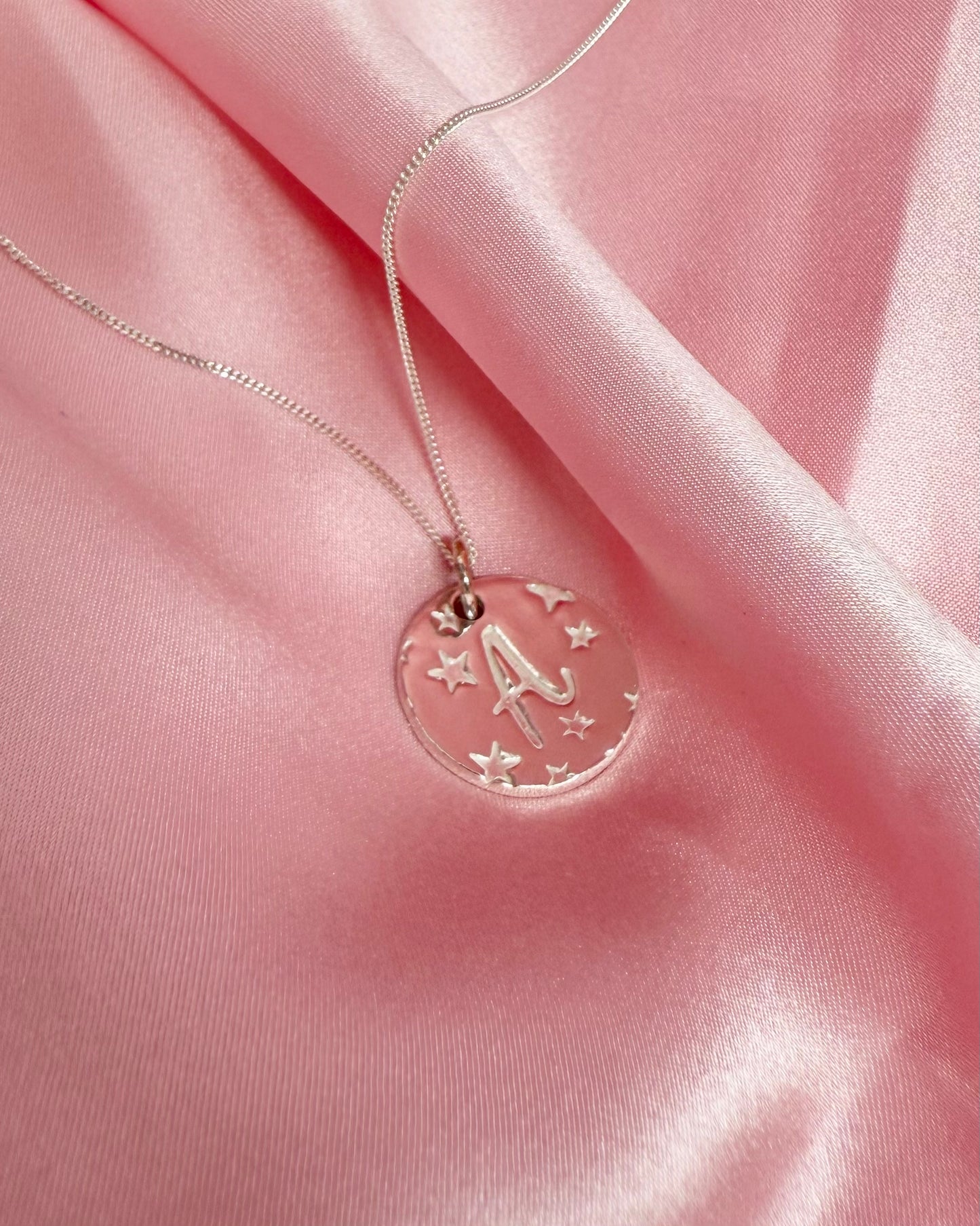 (Made to order) Seren Initial Pendant - Solid Fine Silver
