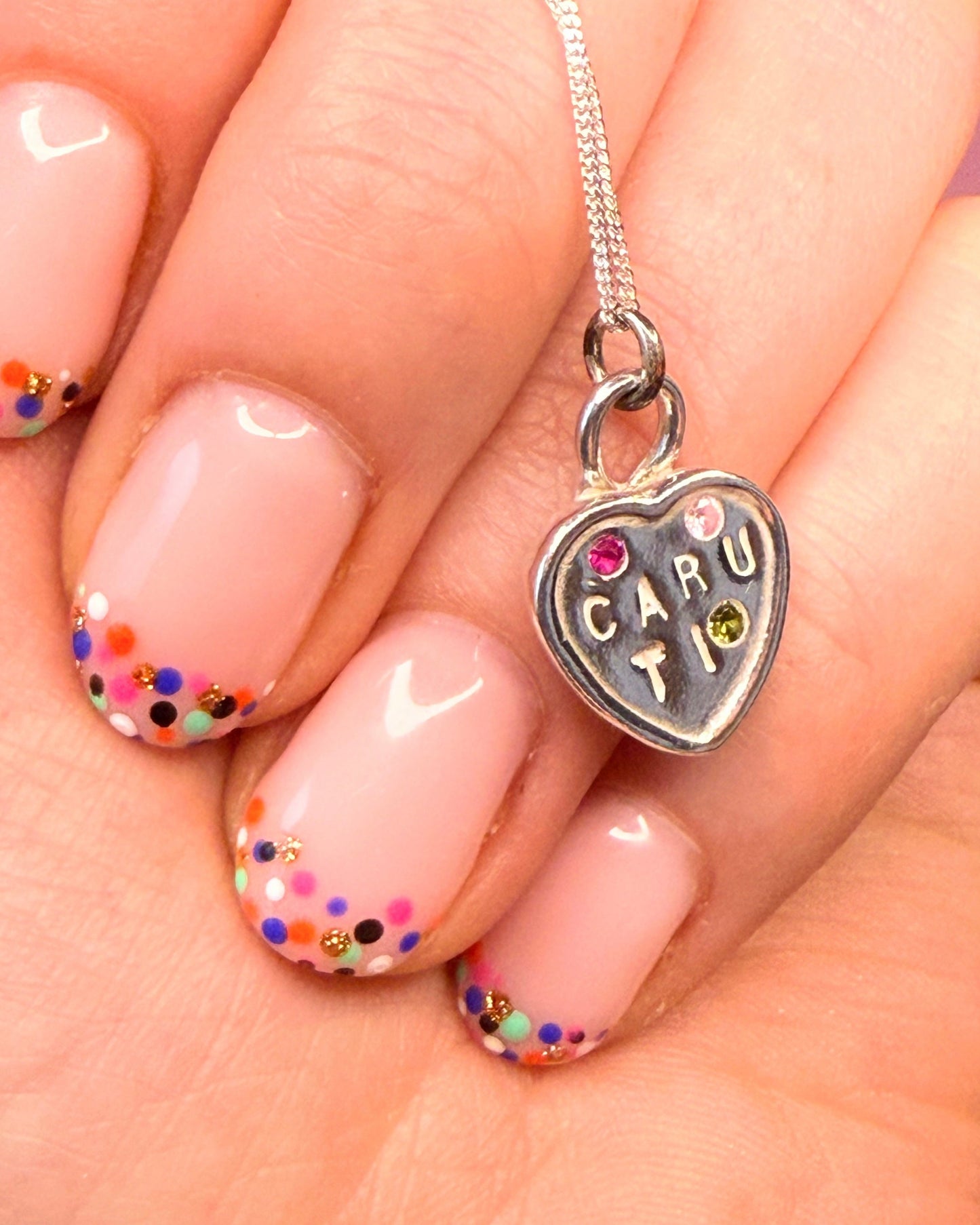 (Made to order) Sweetheart necklace - Solid Silver with Cubic Zirconia
