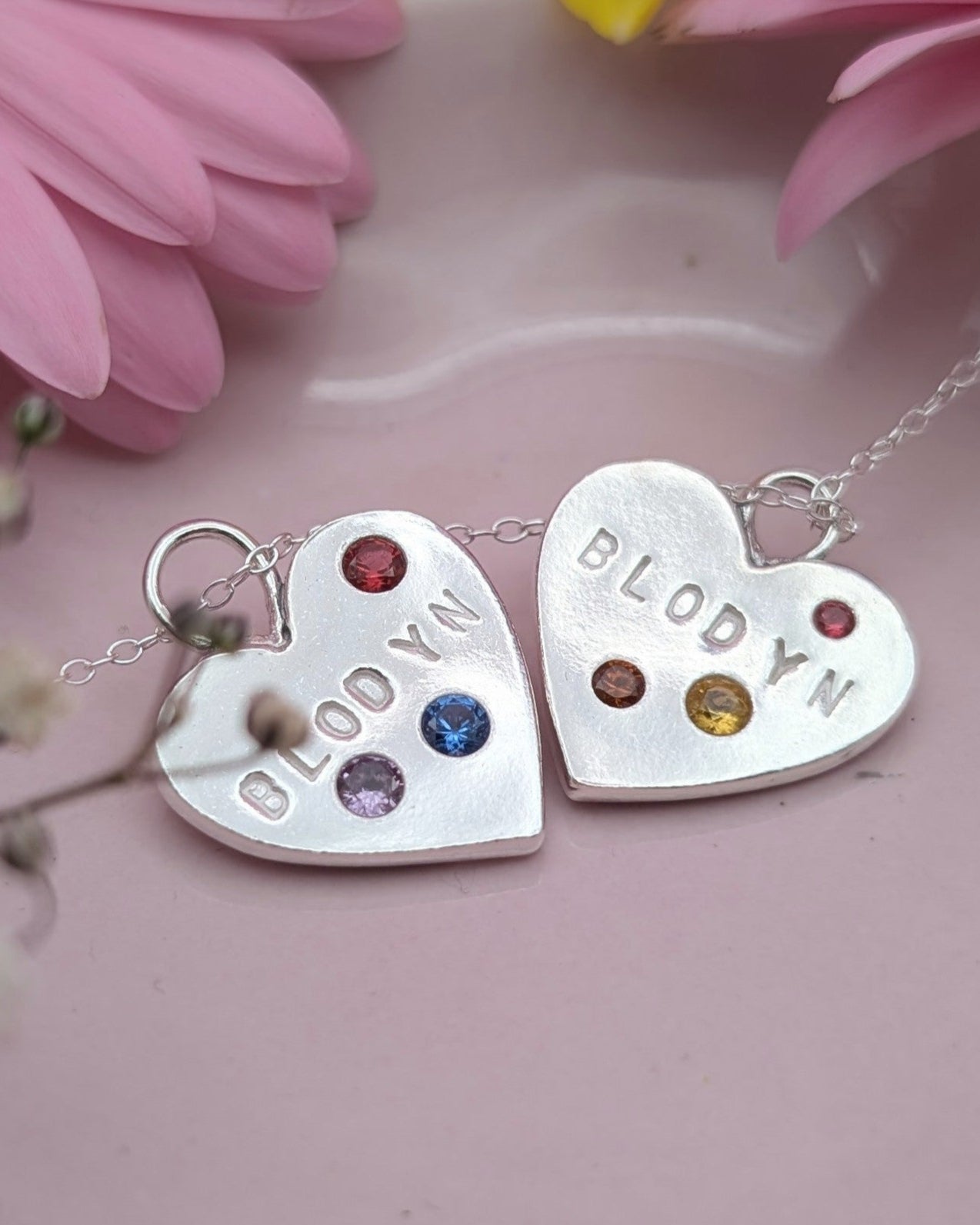 (Made to order) Calon Cymraeg - Solid Silver with Cubic Zirconia