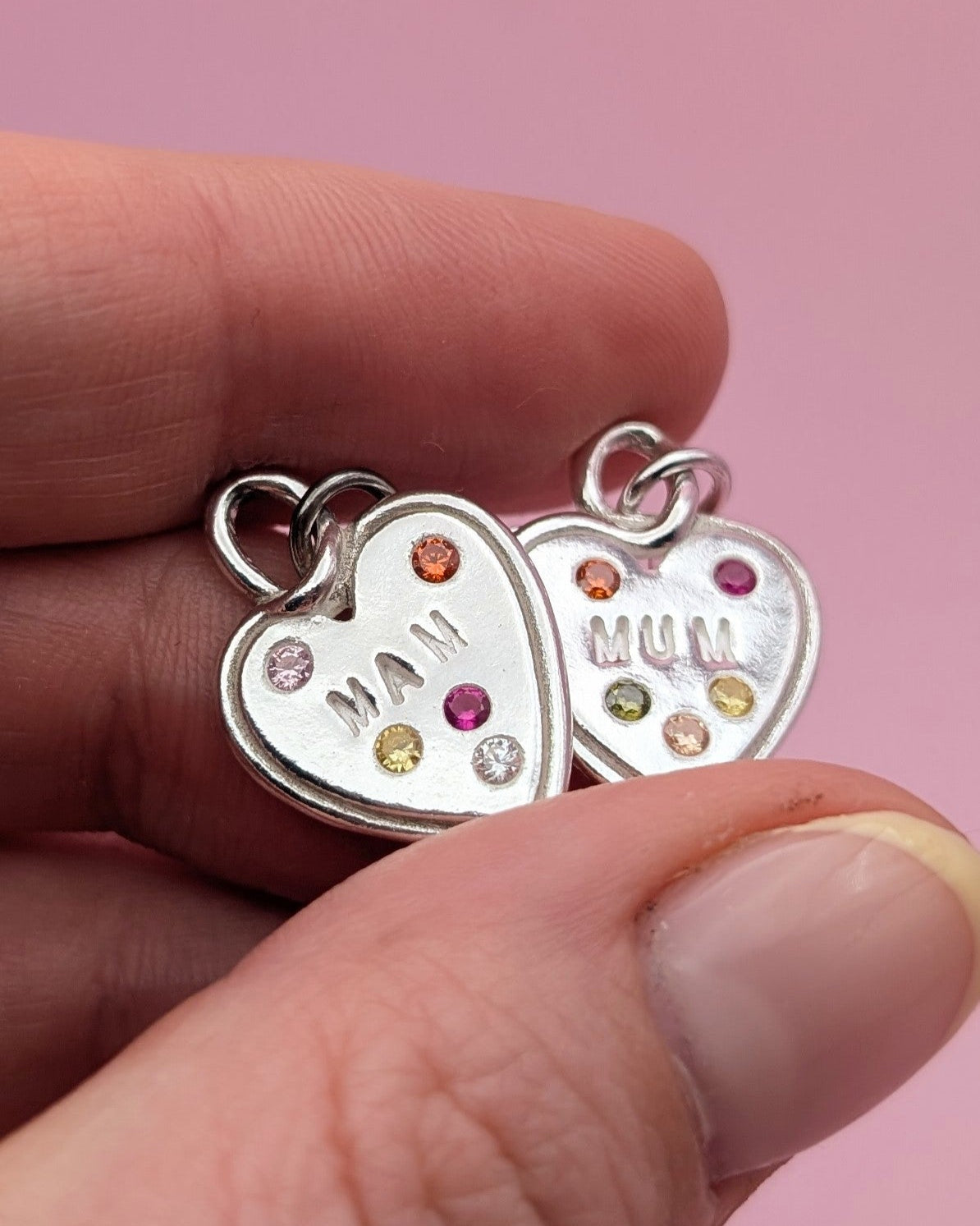 (Made to order) Heart Loop Necklace - Solid Silver with Cubic Zirconia
