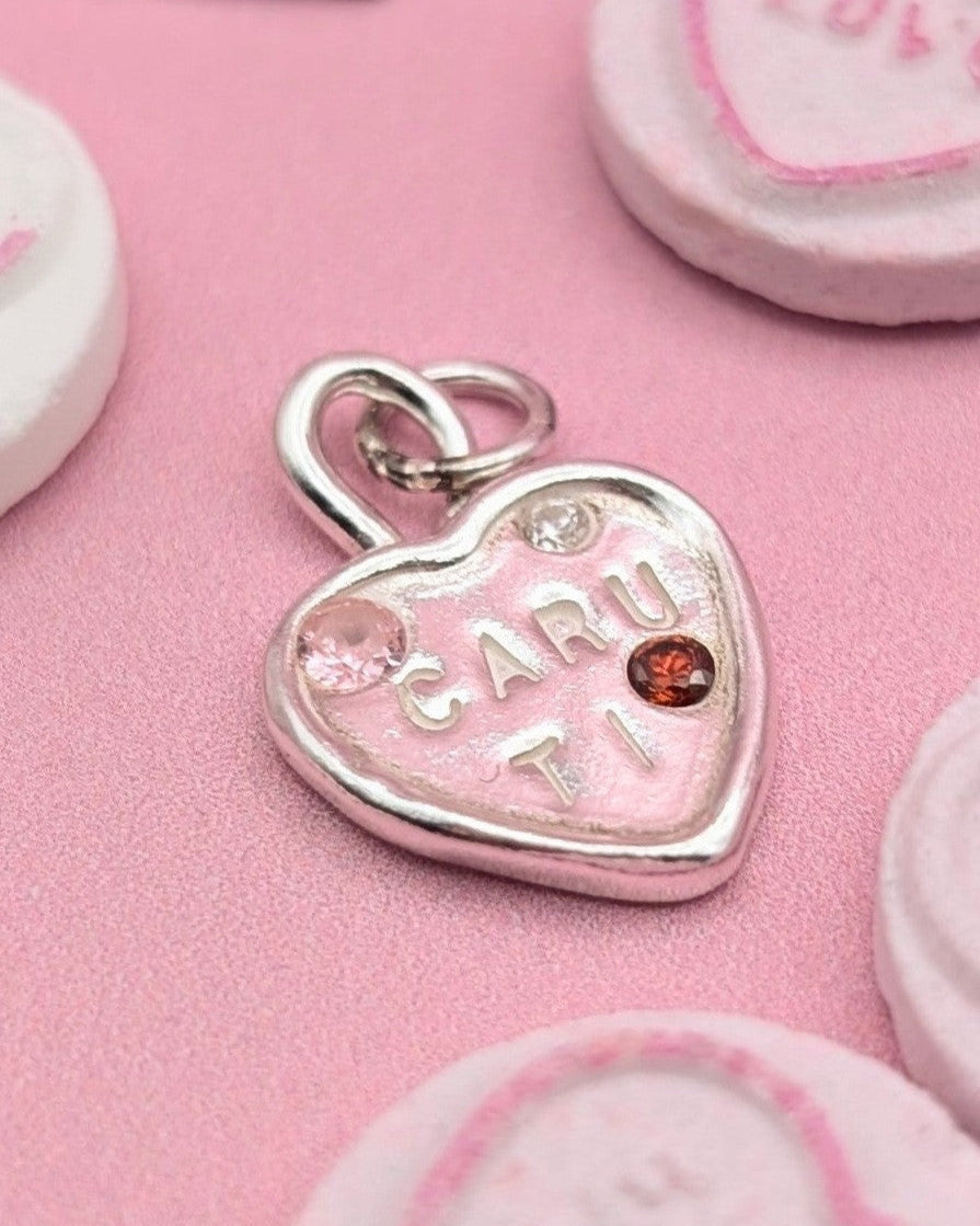 (Made to order) Sweetheart necklace - Solid Silver with Cubic Zirconia