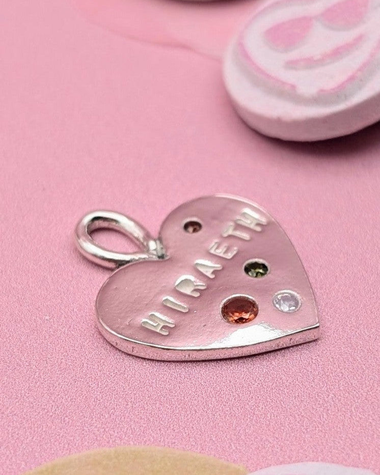 Calon Cymraeg "Hiraeth" Welsh Heart Necklace – Solid Silver with Cubic Zirconia