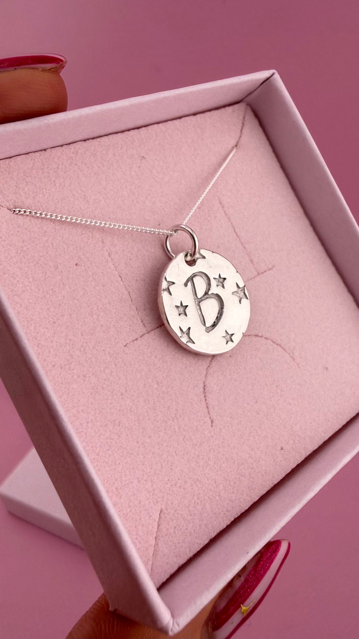 (Made to order) Seren Initial Necklace - Solid Fine Silver