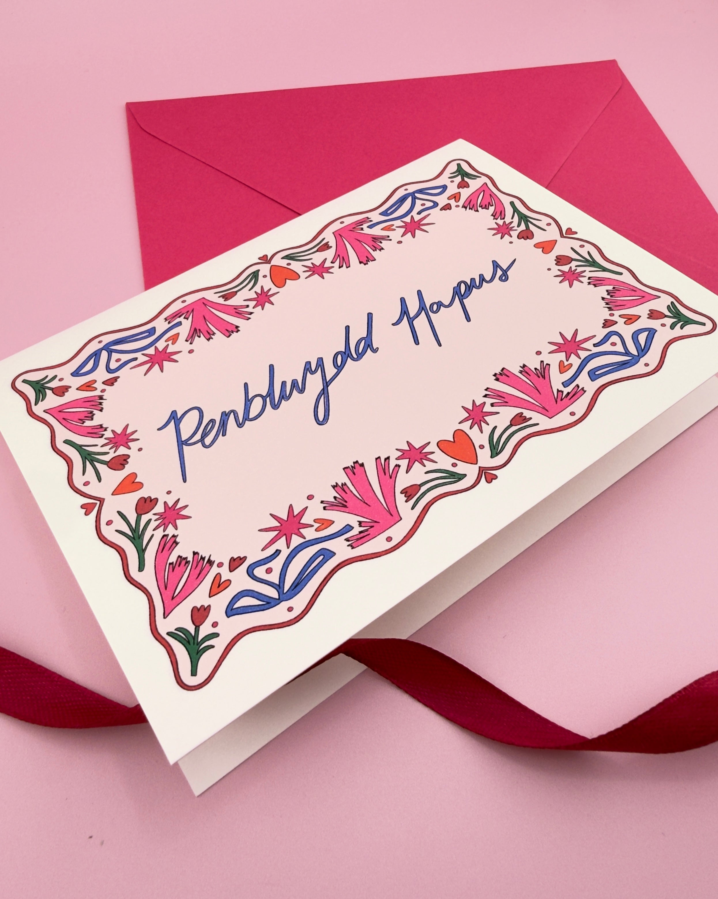 Penblwydd Hapus A6 Greeting Card