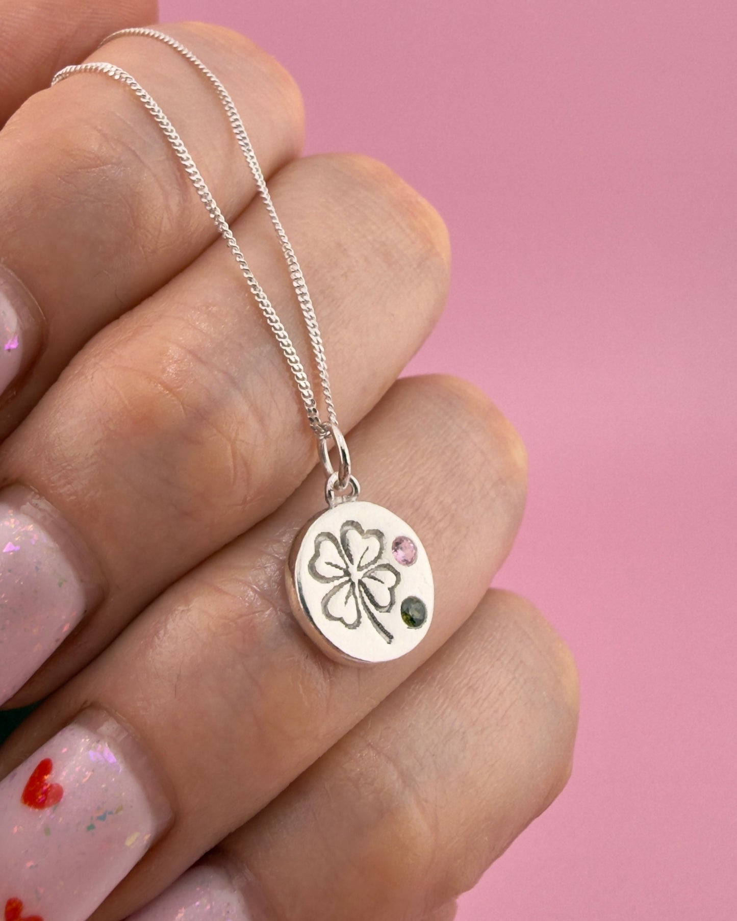 (Made to Order) Mini “Pob Lwc” lucky charm necklace - solid fine silver