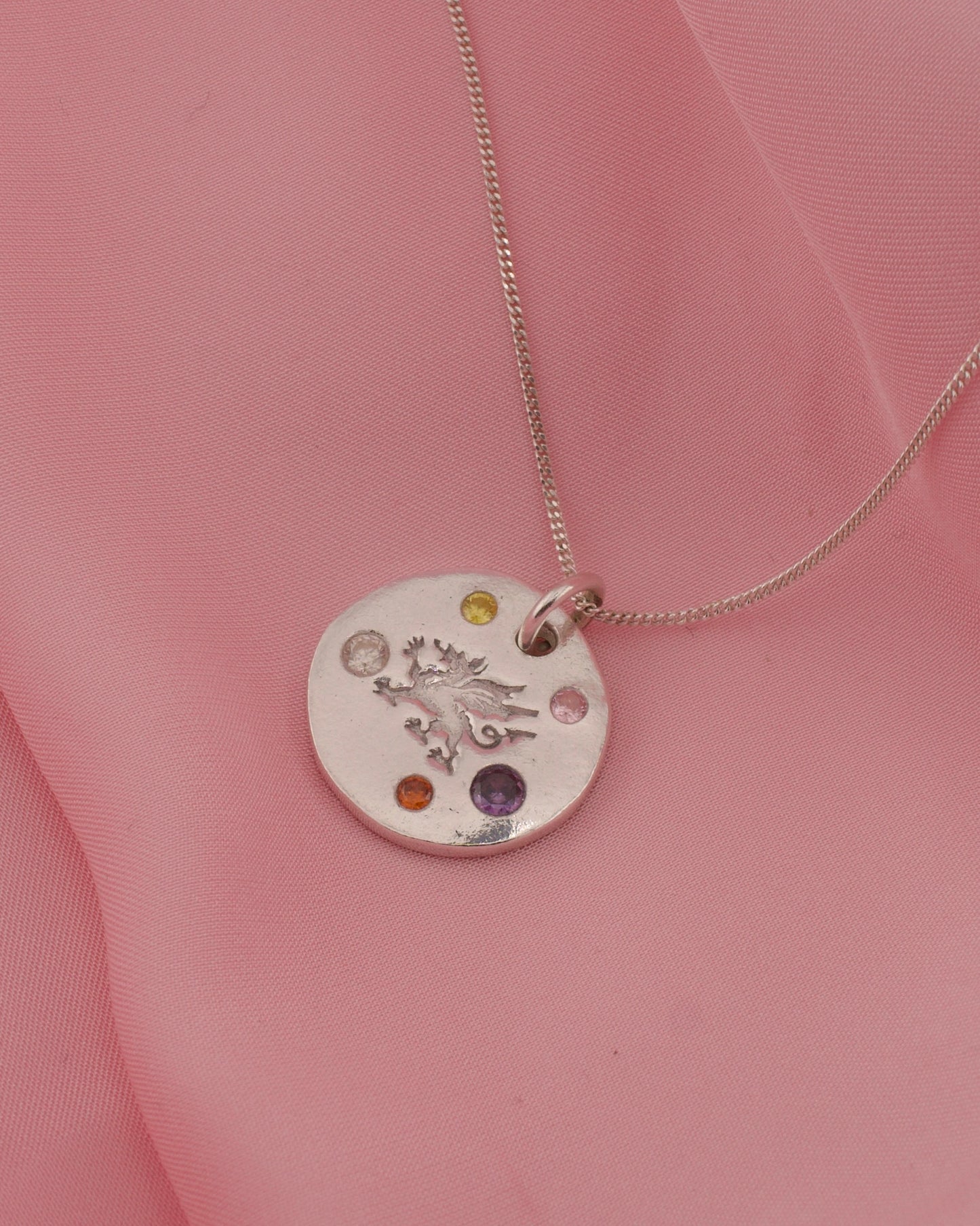 (Made to order) Draig Cymraeg Welsh Dragon Necklace - Solid Silver With Cubic Zirconia