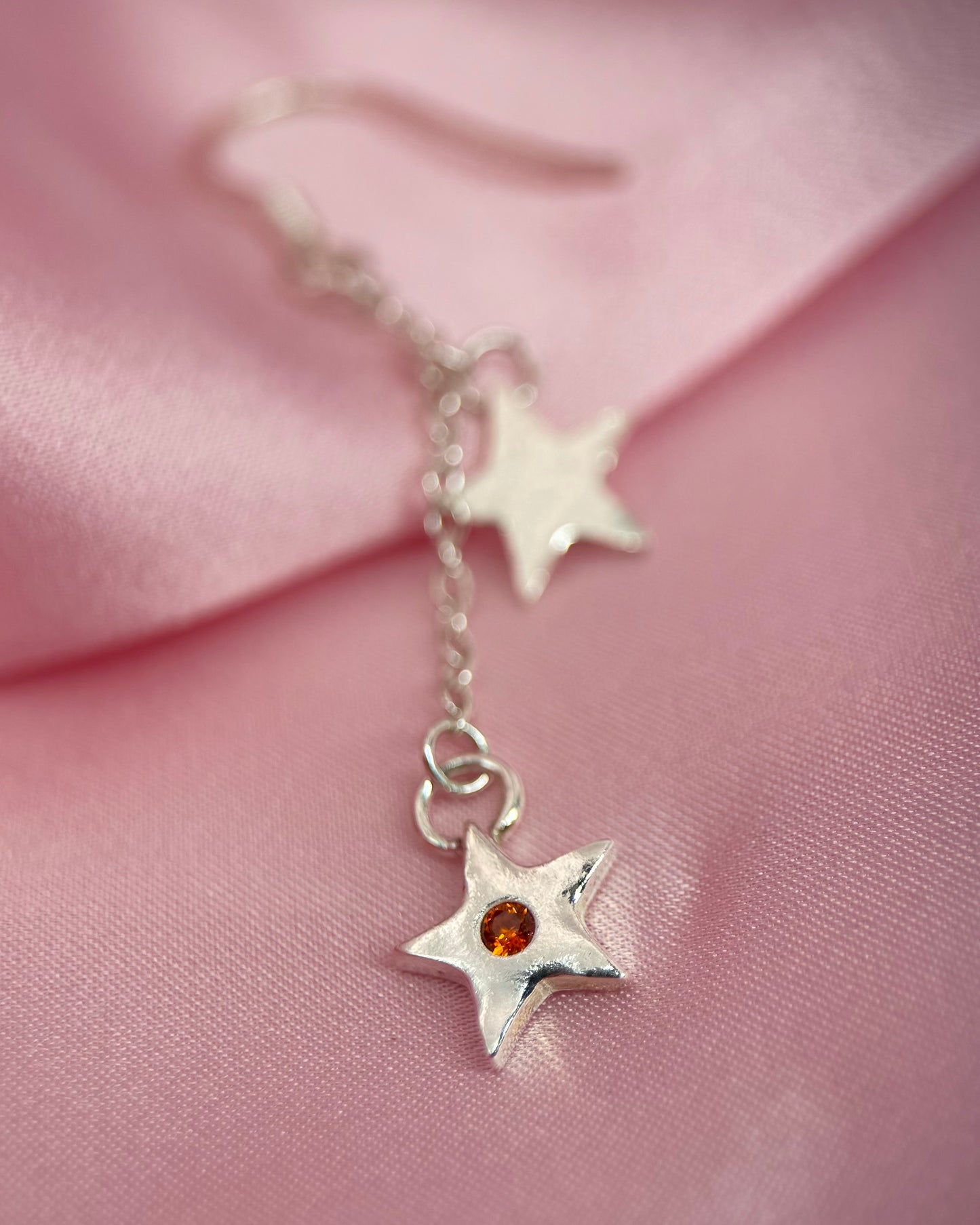 (Made to order) Shooting star drop earrings - solid fine silver