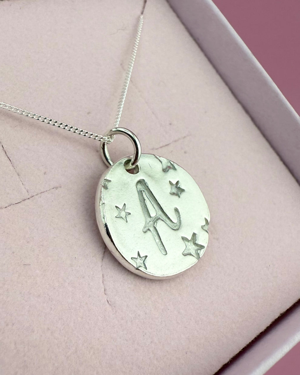 Personalised Seren Initial Necklace - Solid Fine Silver