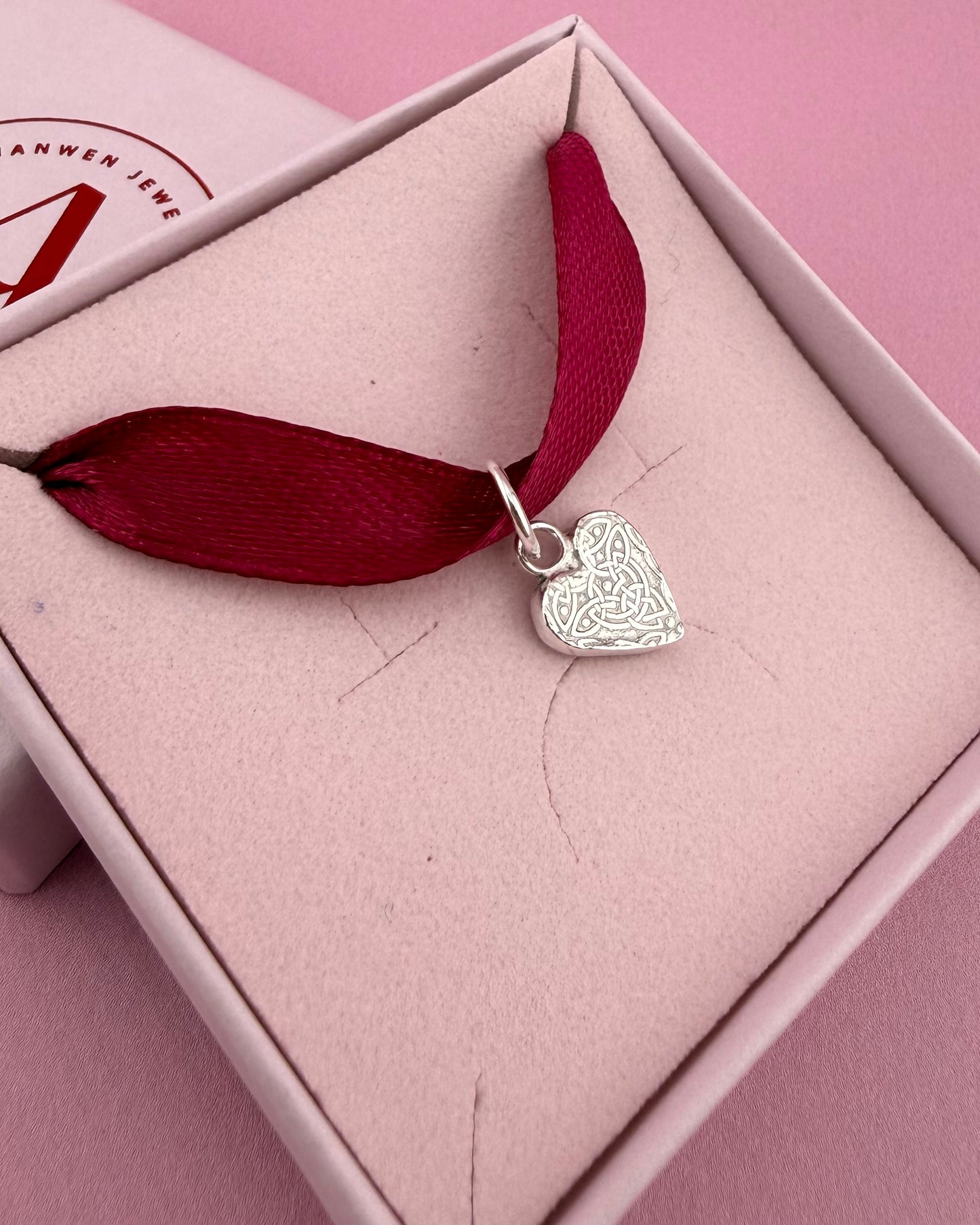 (Build Your Own) Love Letter Charm – Silver Heart Shaped Initial Charm