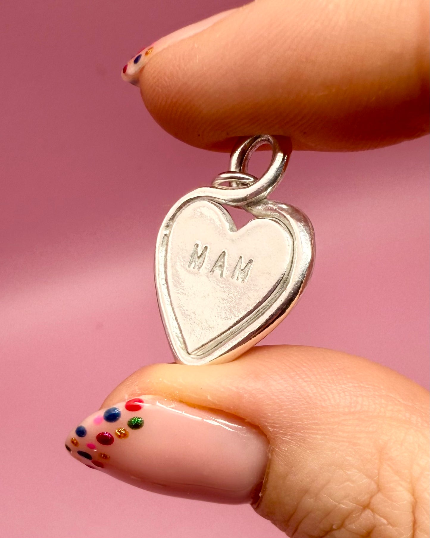 (Made to order) Heart Loop Necklace - Solid Silver with Cubic Zirconia