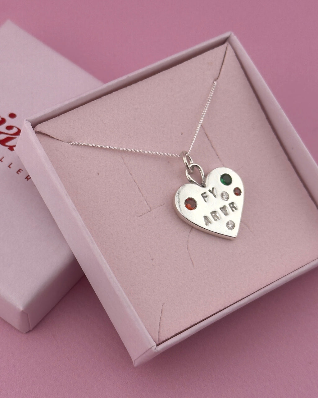 Personalised Calon Cymraeg Necklace – Handmade Welsh Heart in Solid Silver