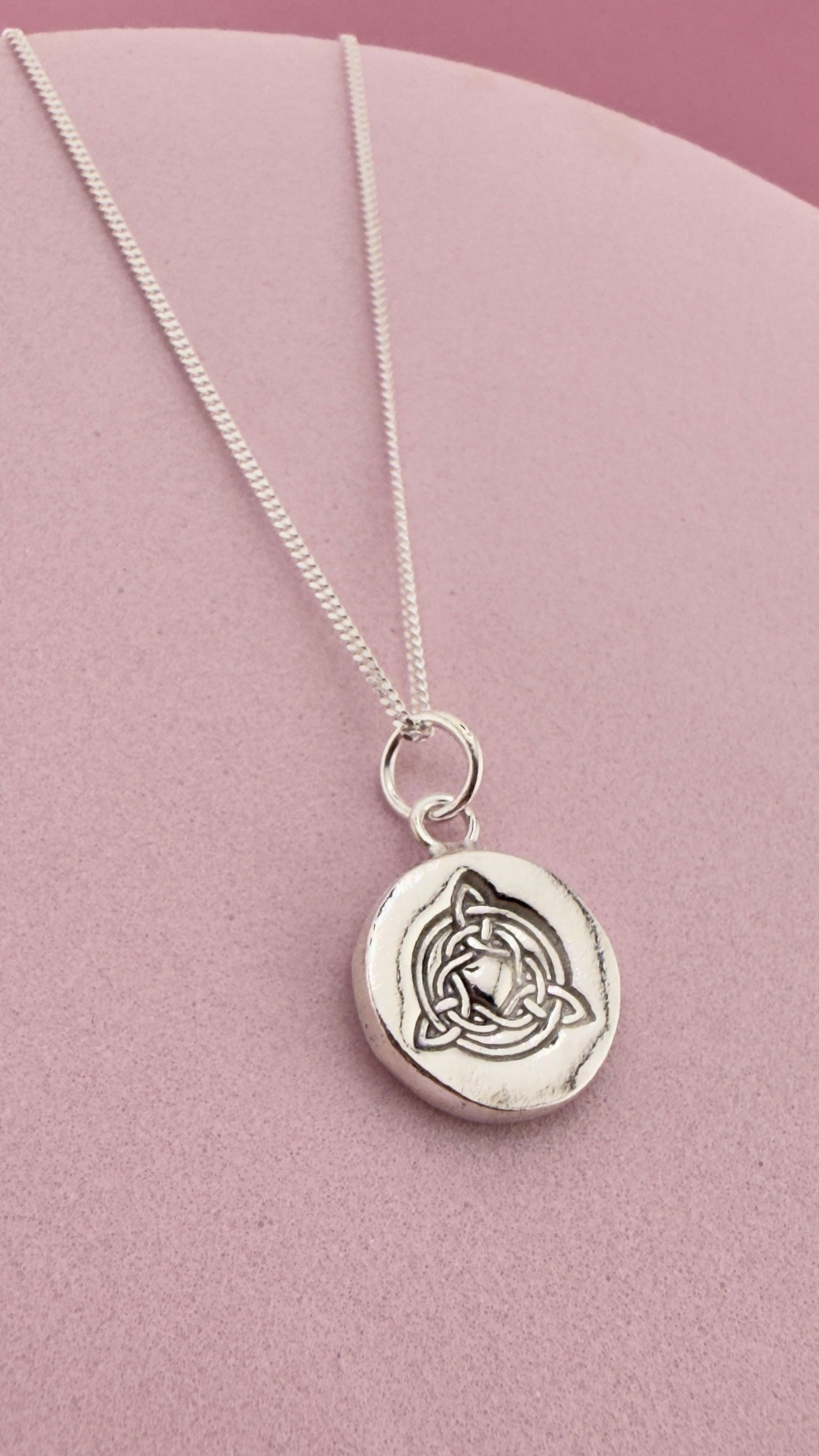 (Made to Order) Mini Celtic knot necklace - solid fine silver