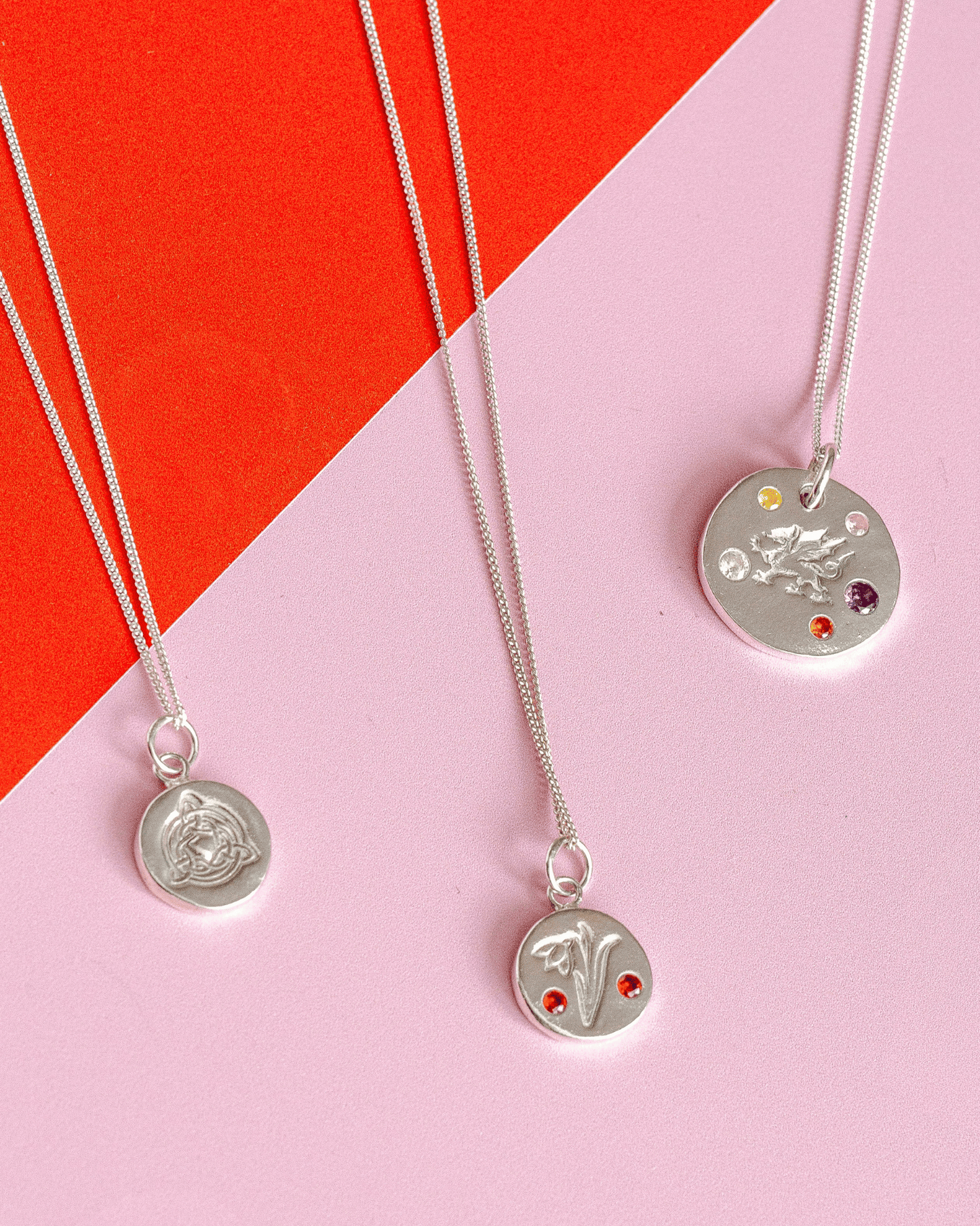 Personalised Mini Birth Flower Necklace - Solid Fine Silver