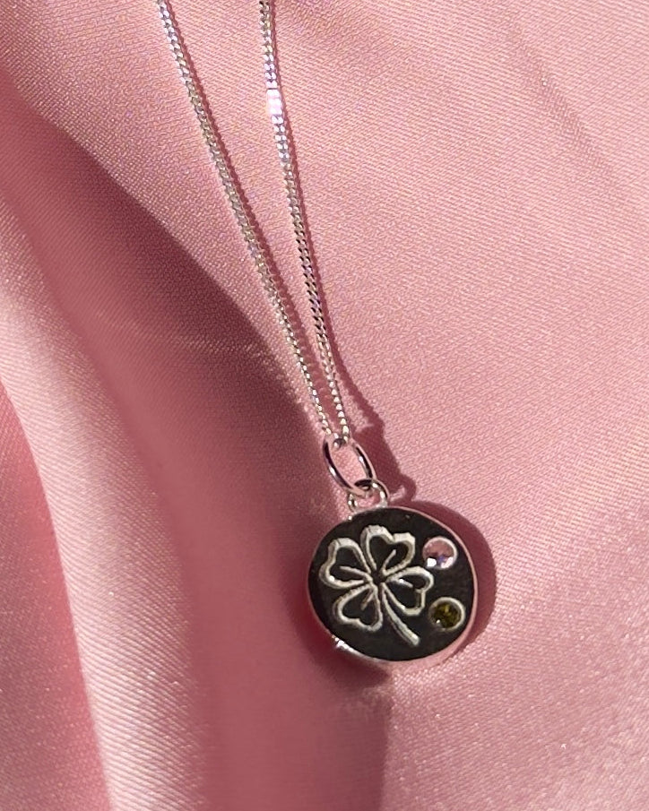 (Made to Order) Mini “Pob Lwc” lucky charm necklace - solid fine silver