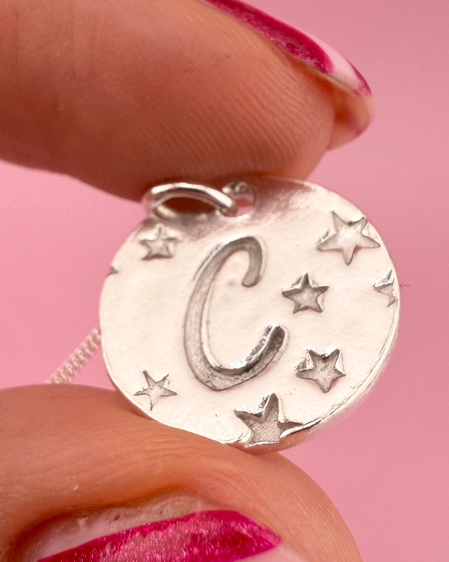 (Made to order) Seren Initial Necklace - Solid Fine Silver