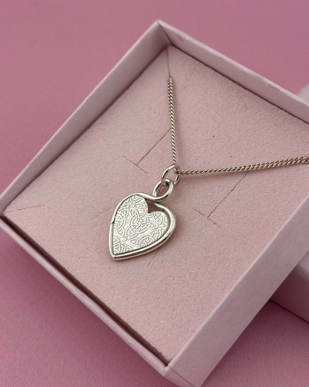 Personalised Heart Loop Necklace - Solid Fine Silver With 24k Gold