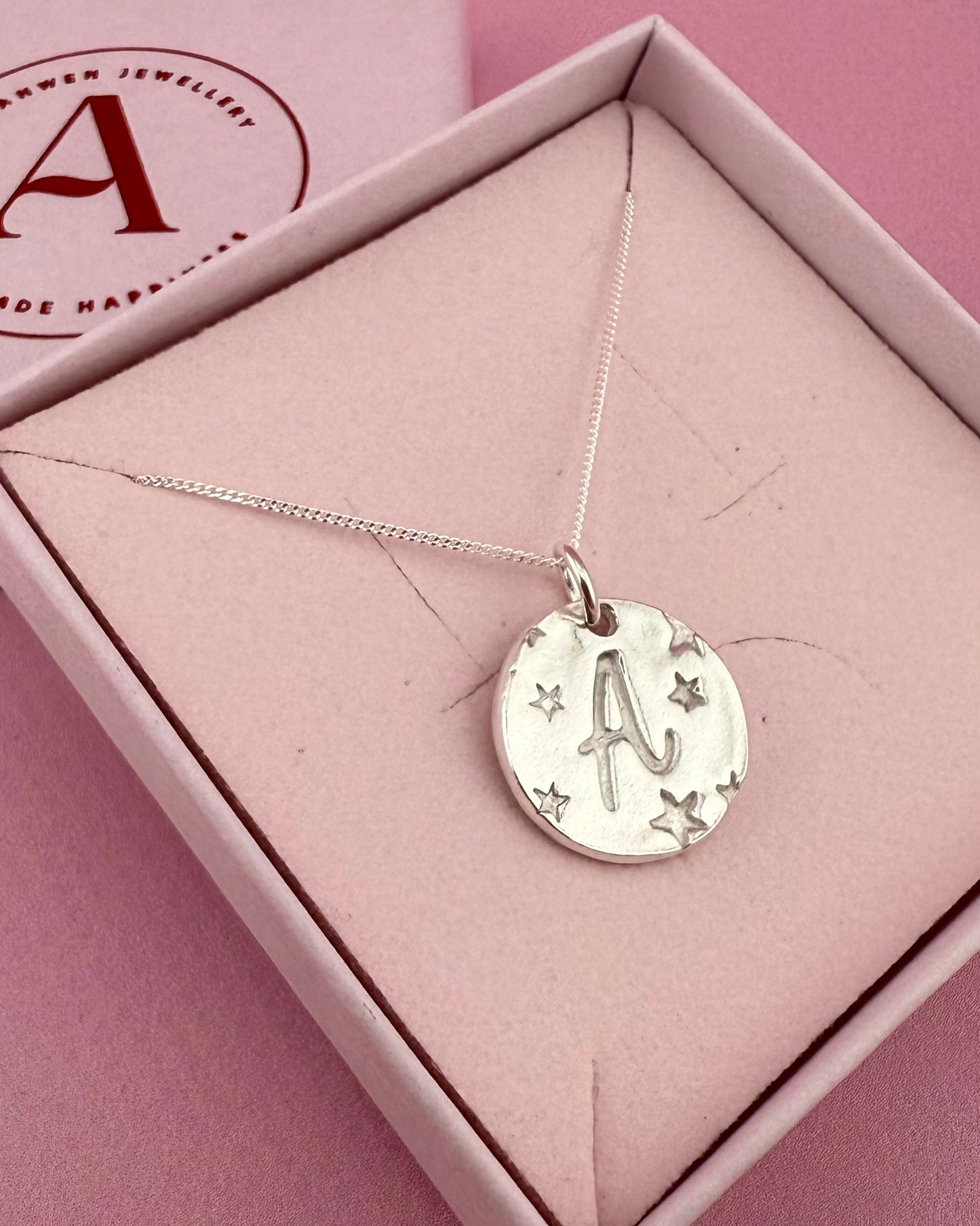 (Made to order) Seren Initial Necklace - Solid Fine Silver