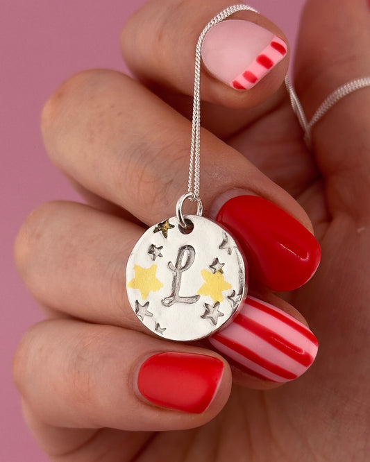 Mixed Metal Seren Initial Necklace