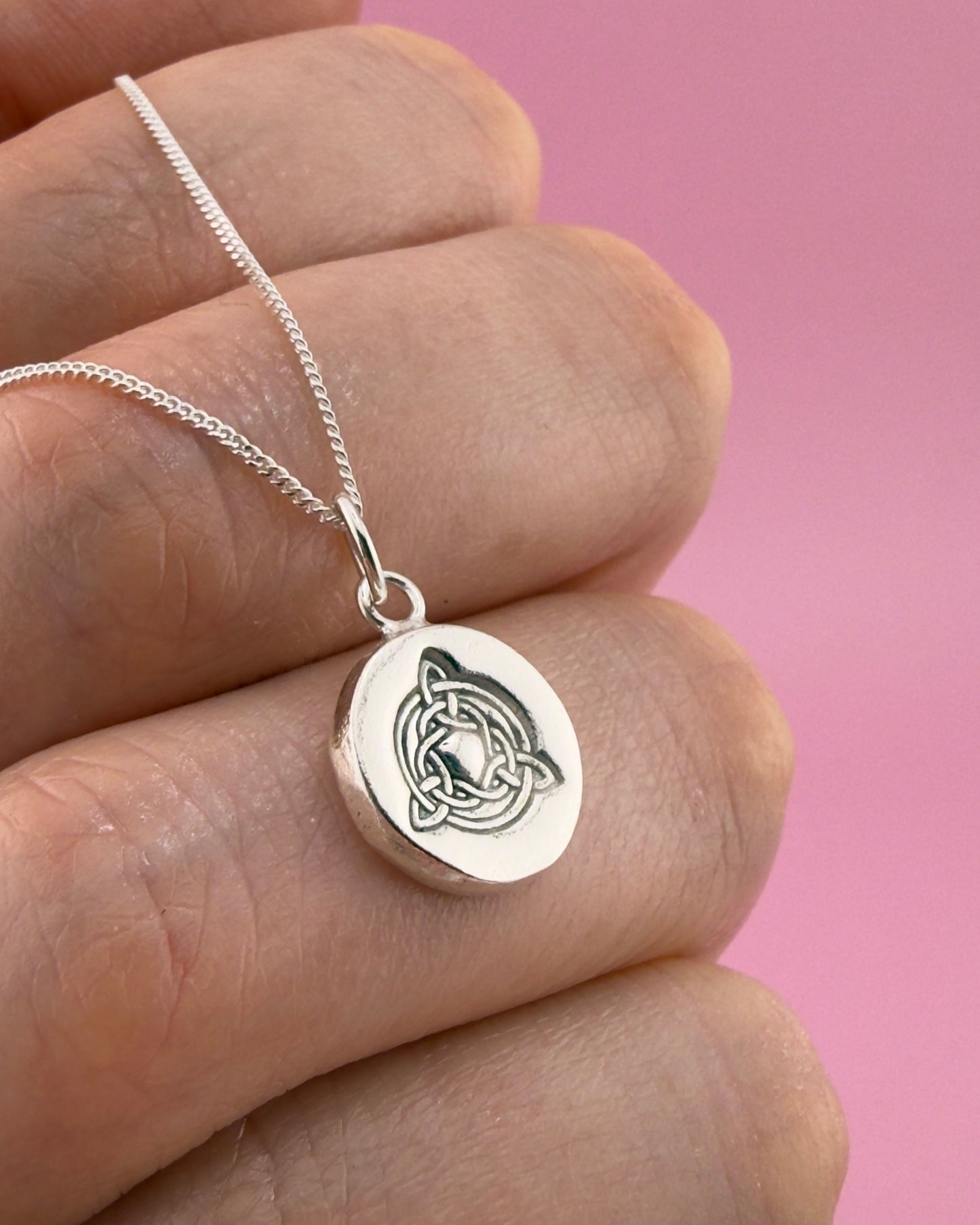 (Made to Order) Mini Celtic knot necklace - solid fine silver