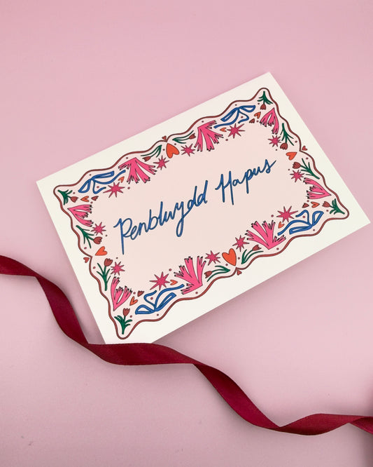 Penblwydd Hapus A6 Greeting Card
