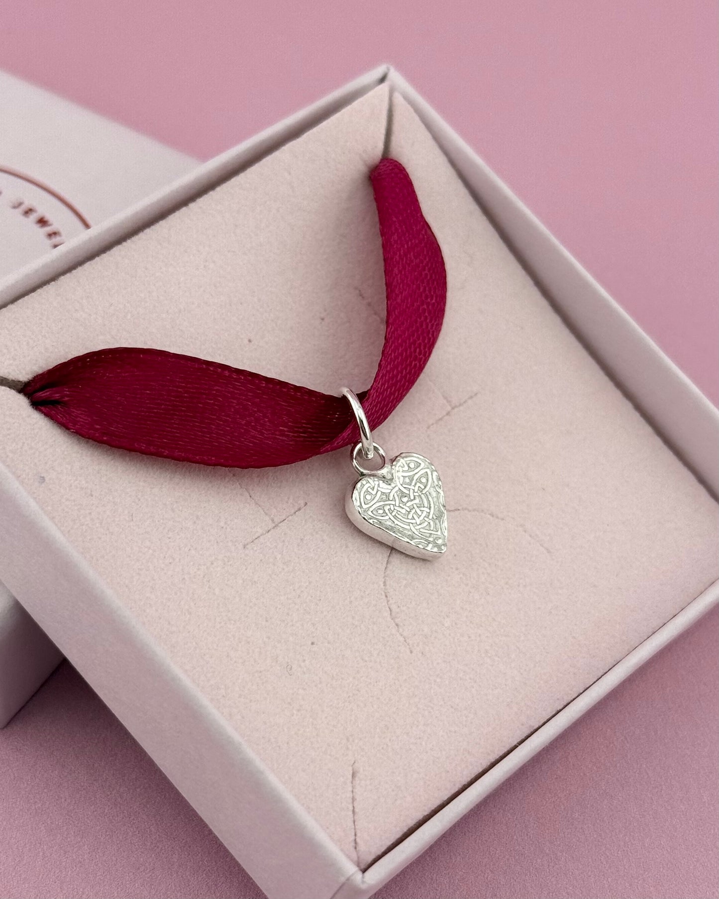 (Build Your Own) Love Letter Charm – Silver Heart Shaped Initial Charm