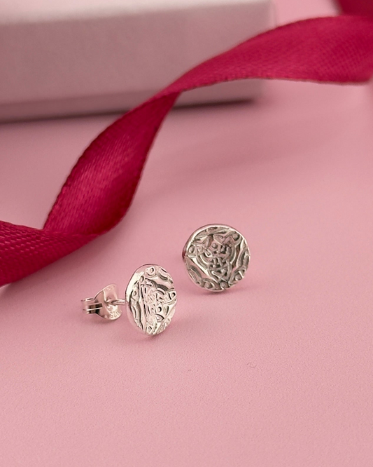 Celtic Knot Silver Stud Earrings - Solid Fine Silver