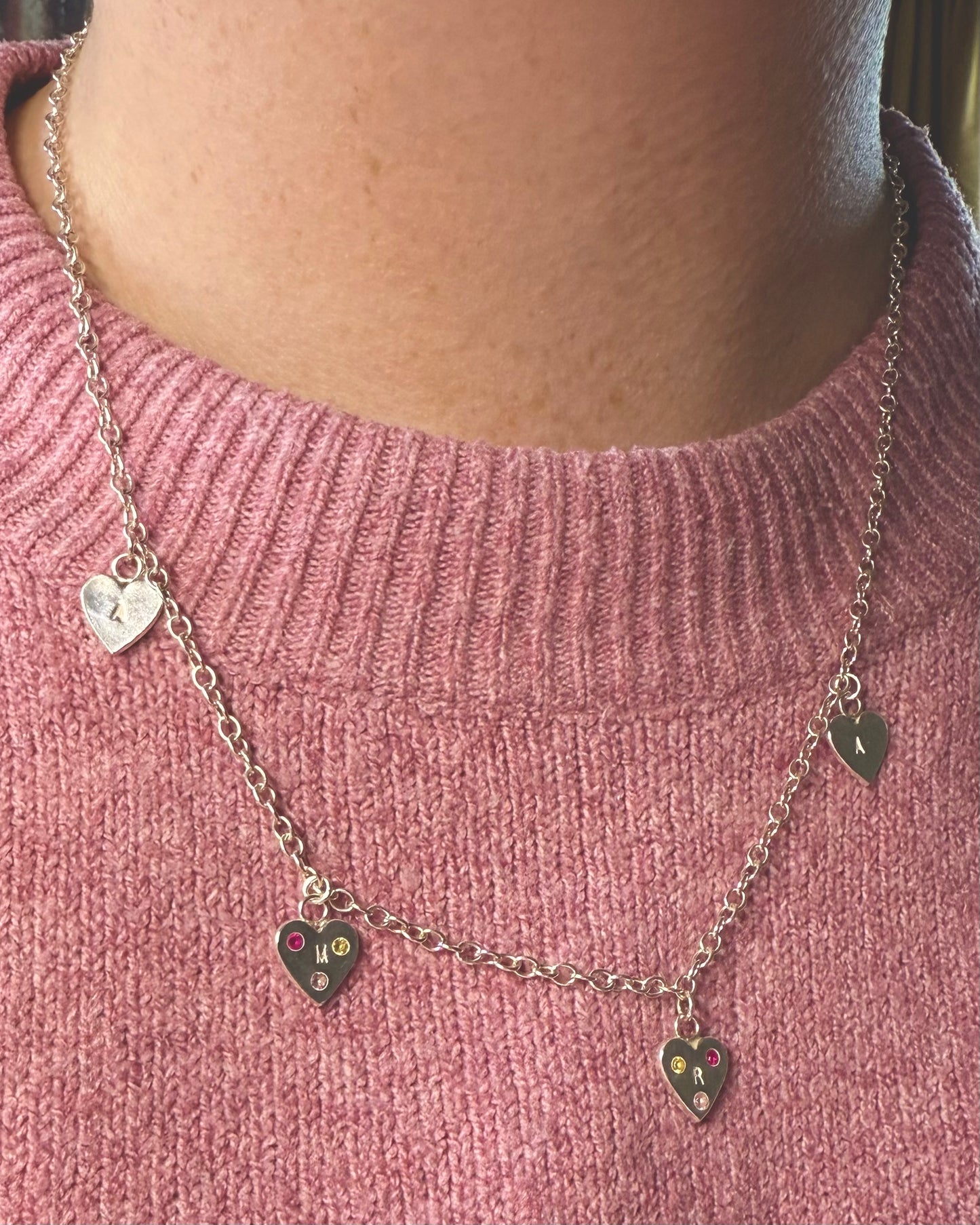 (Build Your Own) Love Letter Charm – Silver Heart Shaped Initial Charm