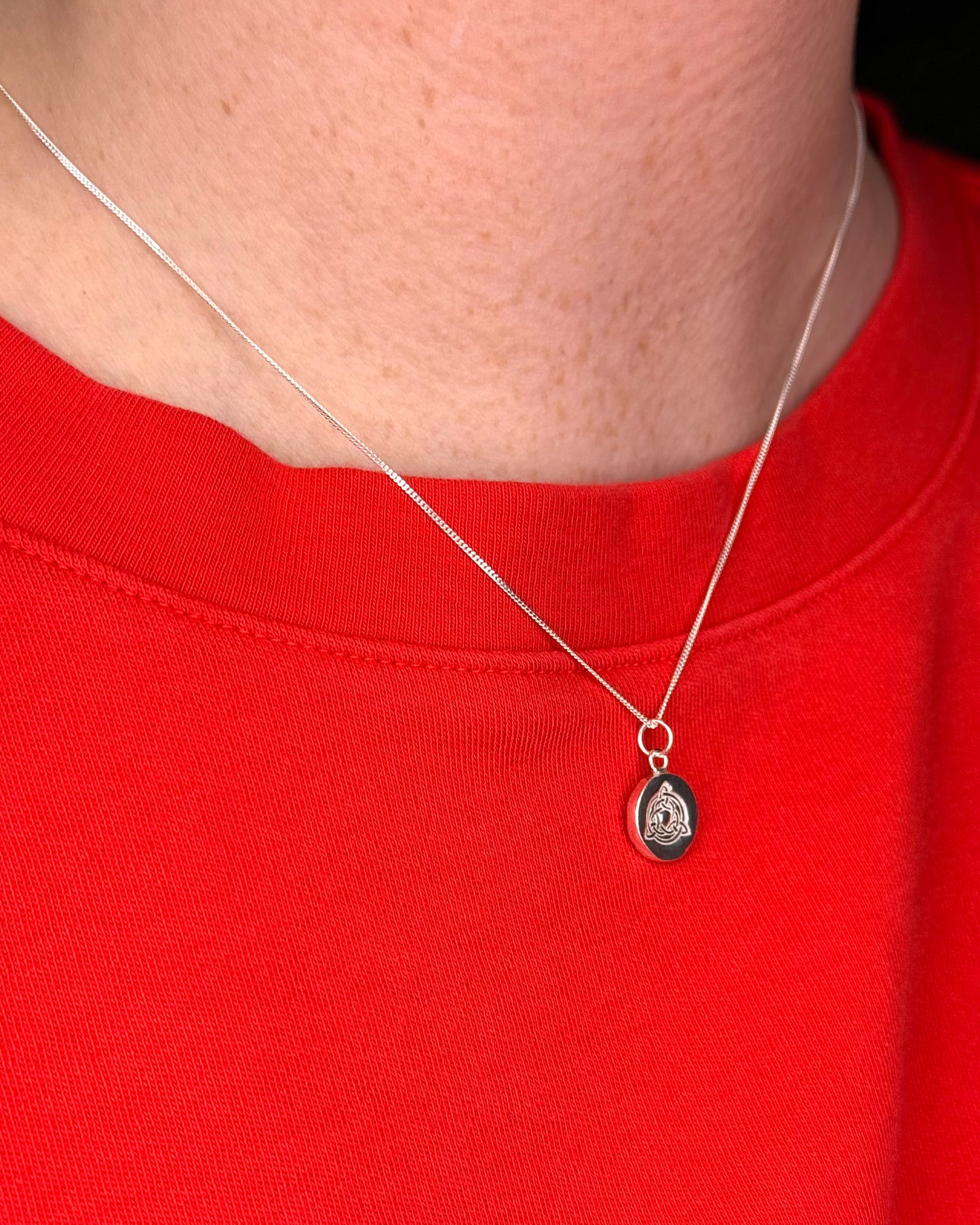 Personalised Mini Welsh Celtic Knot Necklace - Solid Fine Silver