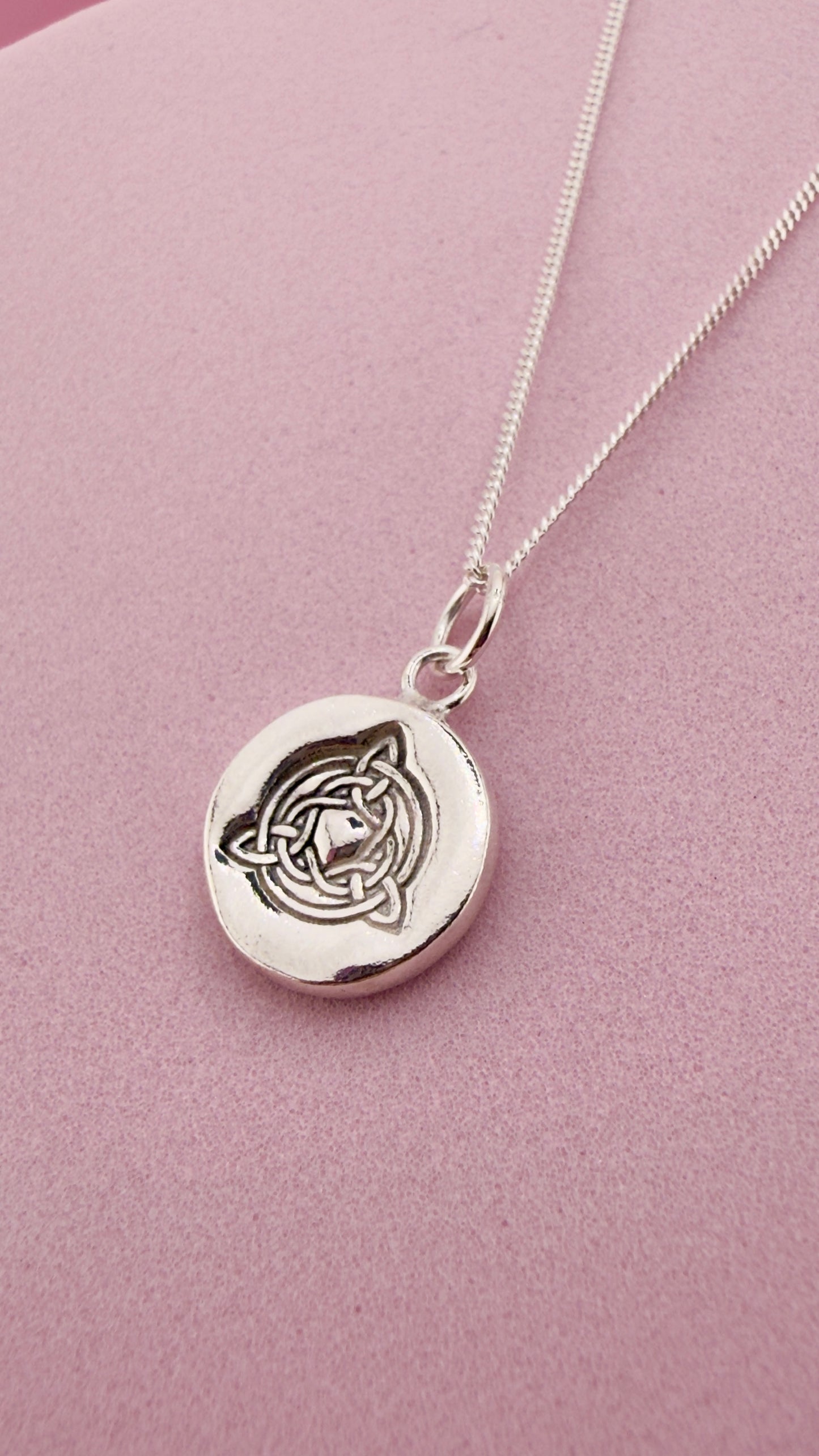 (Made to Order) Mini Celtic knot necklace - solid fine silver