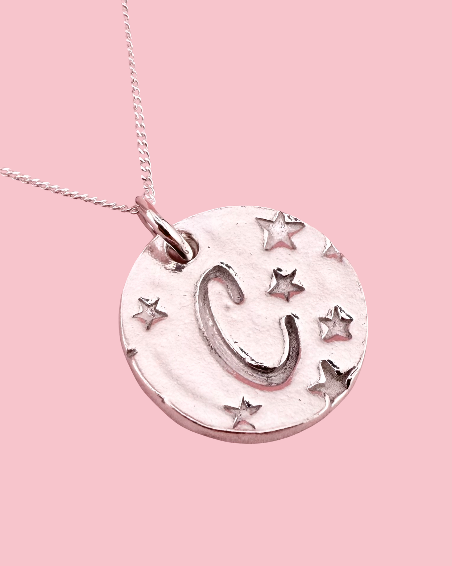 (Made to order) Seren Initial Necklace - Solid Fine Silver