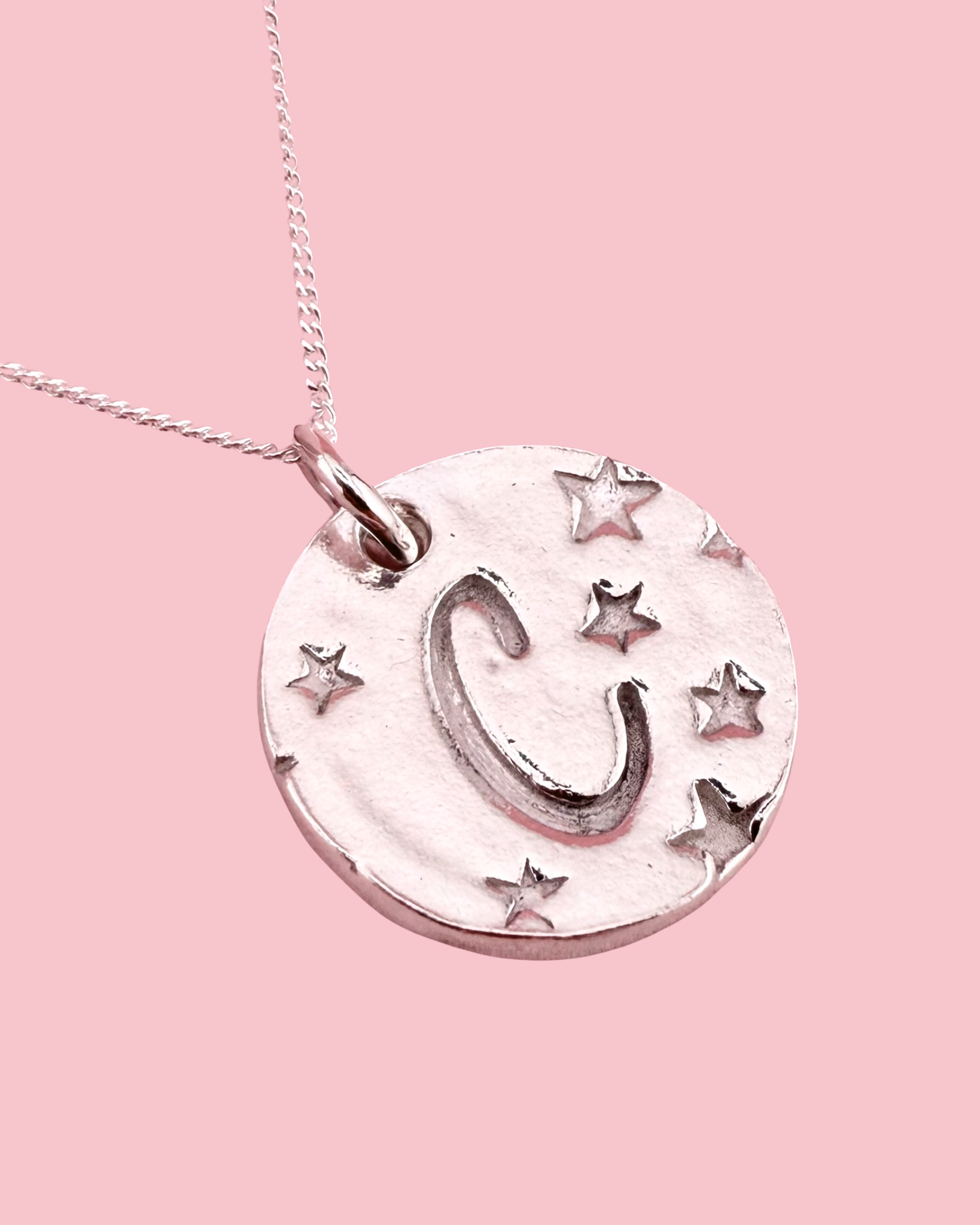 Personalised Seren Initial Necklace - Solid Fine Silver