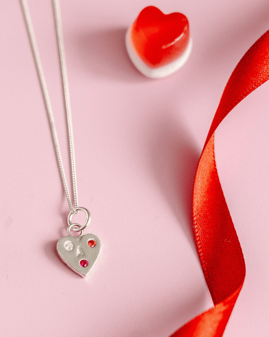 Mini heart initial pendant