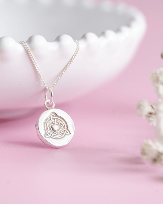 Welsh celtic knot silver necklace