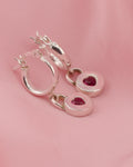 Jammie Heart Huggie Hoop Earrings - Solid Fine Silver - Arianwen Jewellery