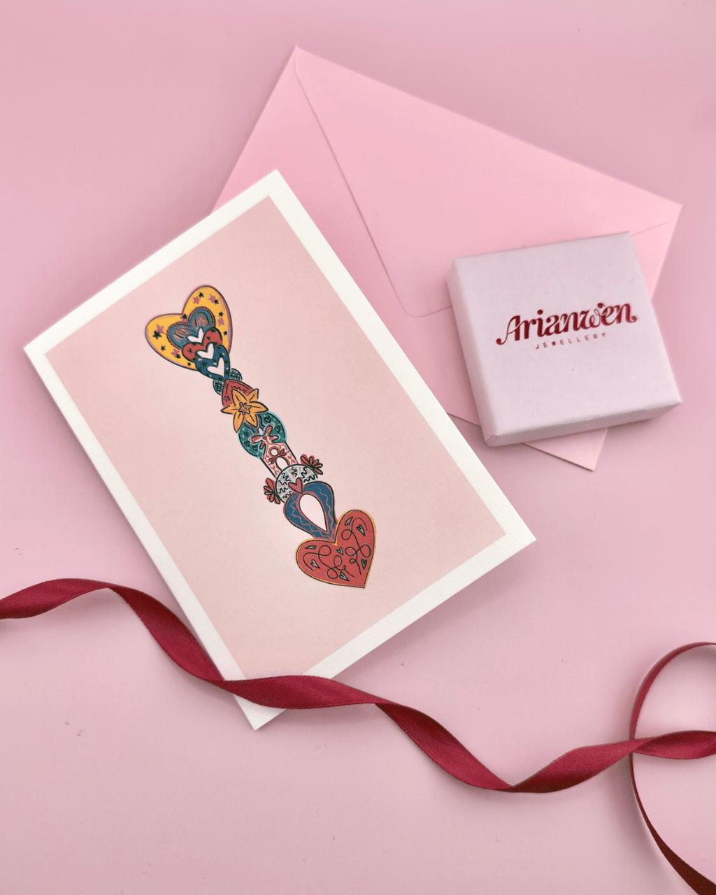 Lovespoon A6 Greeting Card - Arianwen Jewellery