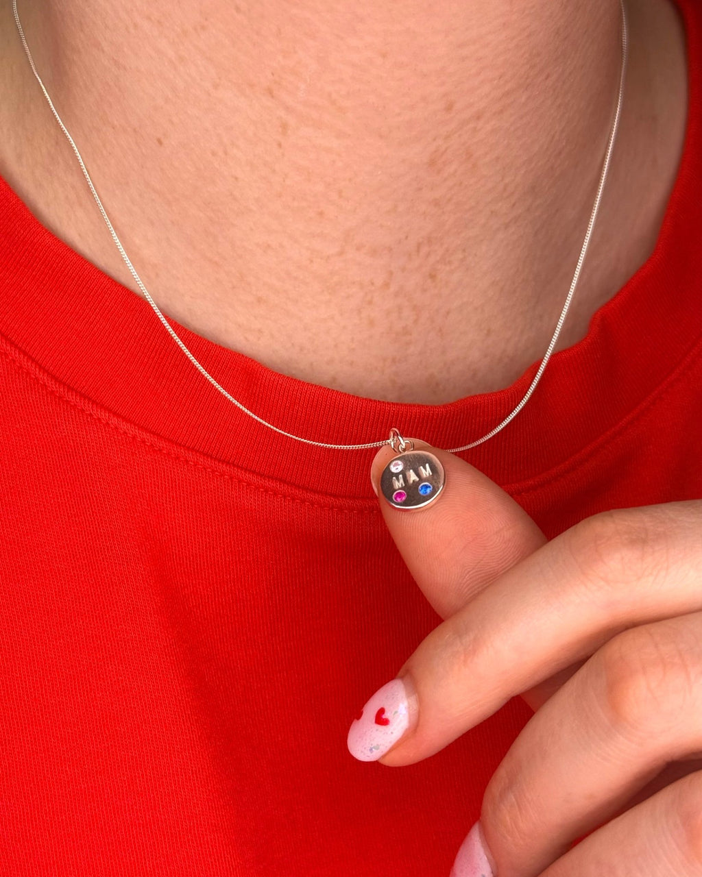 Mini Personalised Necklace - Solid Fine Silver - Arianwen Jewellery