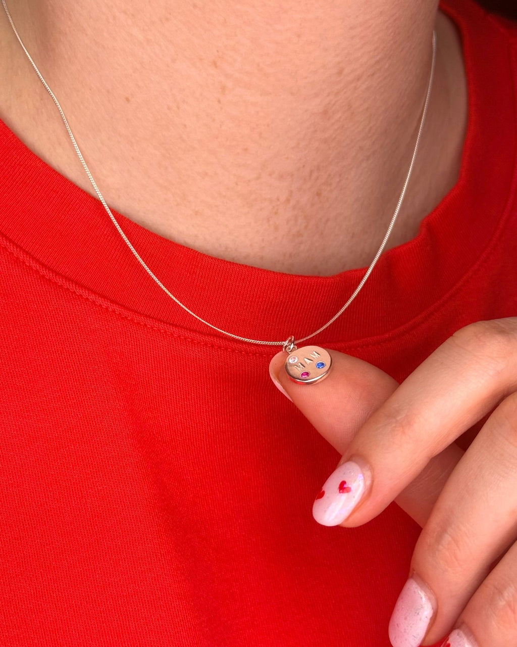 Mini Personalised Necklace - Solid Fine Silver - Arianwen Jewellery