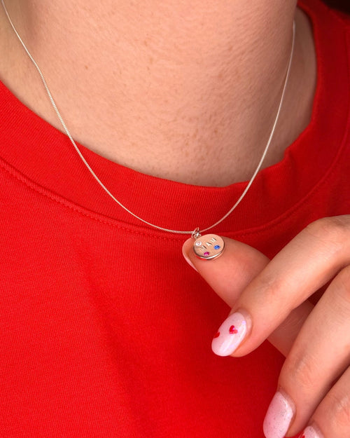 Mini Personalised Necklace - Solid Fine Silver - Arianwen Jewellery
