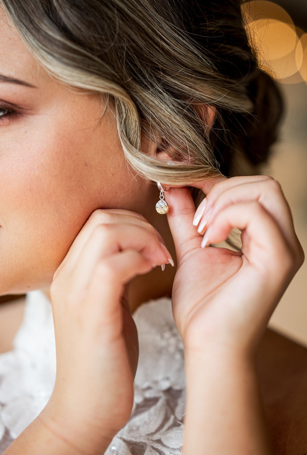 Mixed Metal Celtic Knot Huggie Hoop Earrings - Solid Fine Silver with 24k Gold - Arianwen Jewellery